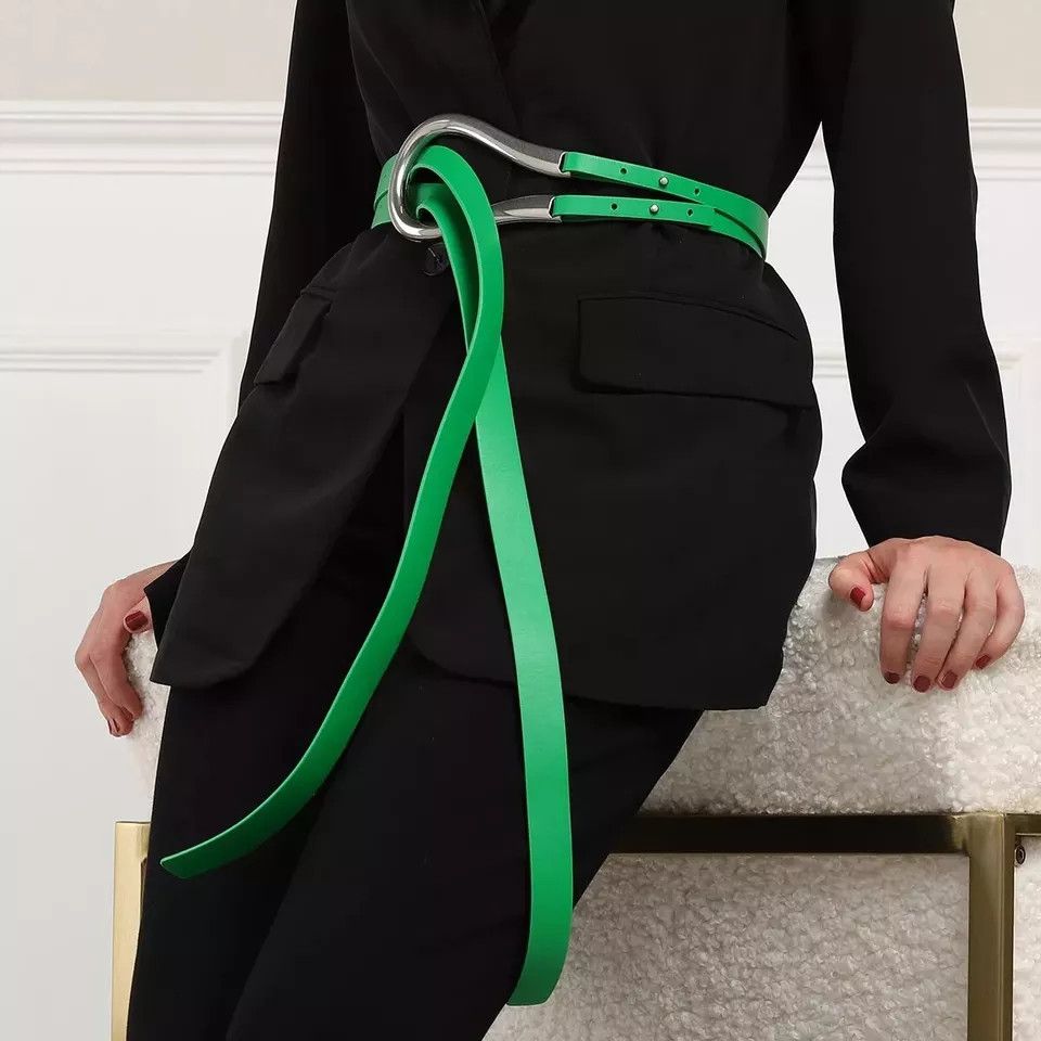 Bottega Veneta o1n1vont0225 Size: S / Horsebit Belt in Parakeet/Gold Size ONE SIZE - 2 Thumbnail