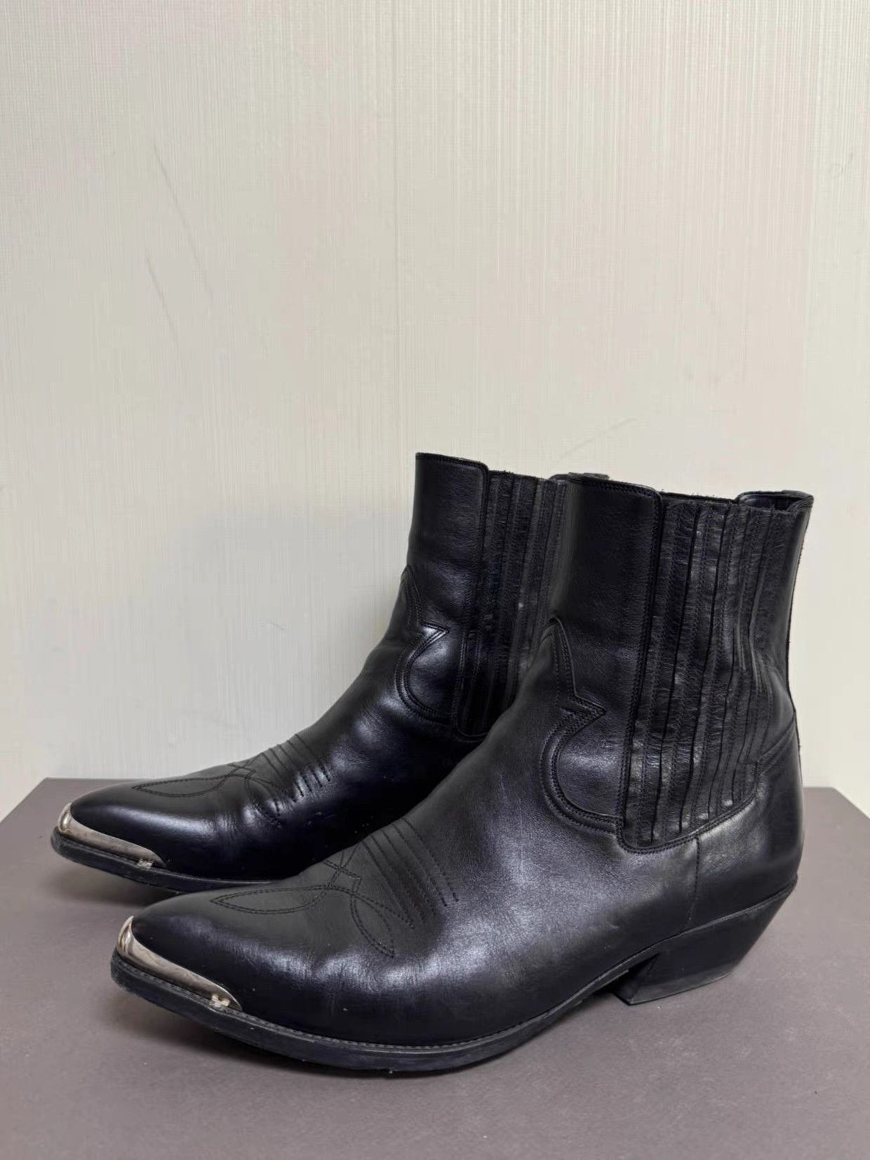Celine Celine SS22 Metal Toe Cap Western Boots | Grailed