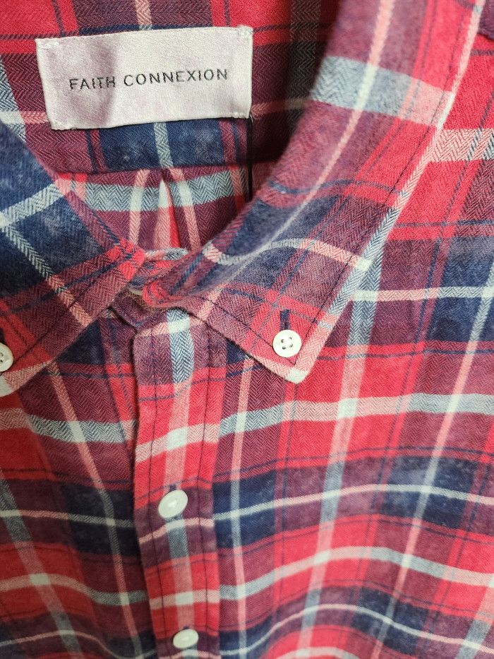 Faith Connexion FAITH CONNEXION REGULAR BLEACHED CHECK SHIRT Size US M / EU 48-50 / 2 - 3 Thumbnail