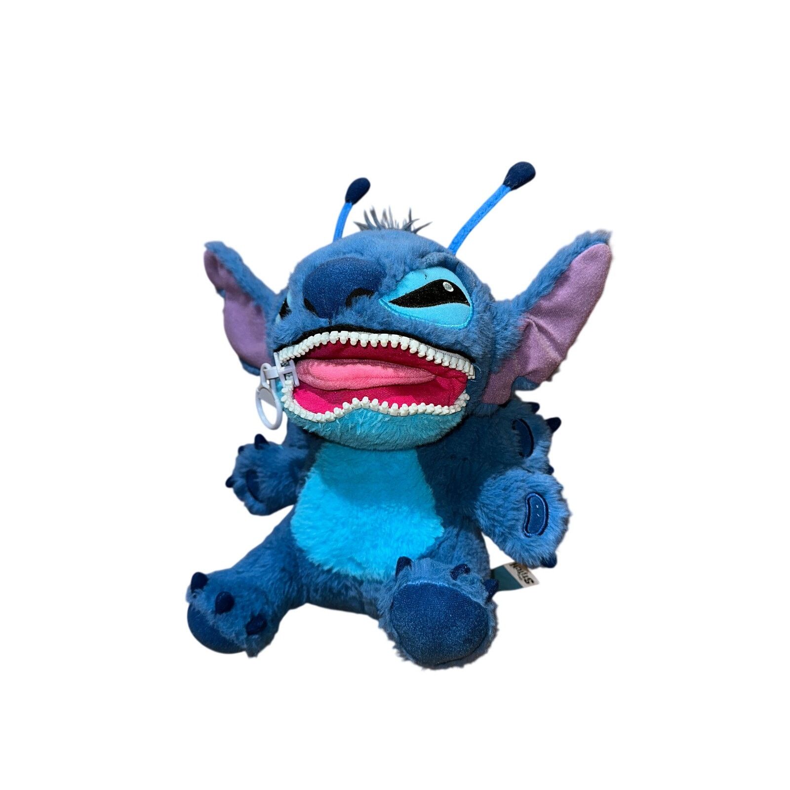 Disney Zipper Mouth Stitch 10” Tall Plush Toy Size ONE SIZE - 3 Thumbnail