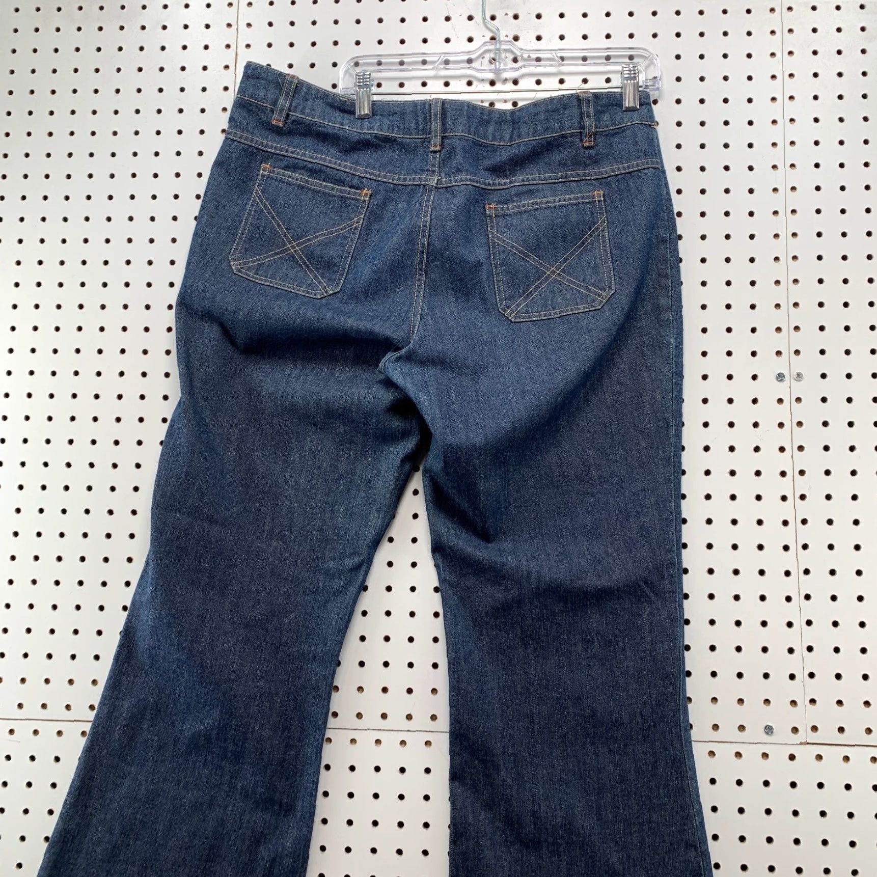 Old Navy VINTAGE Old Navy Jeans Womens 14 Blue Flared 5-Pocket Denim 36x31 Y2K Front Patch Pockets 90s Style Men/Women? Size 36" / US 14 / IT 50 - 6 Thumbnail