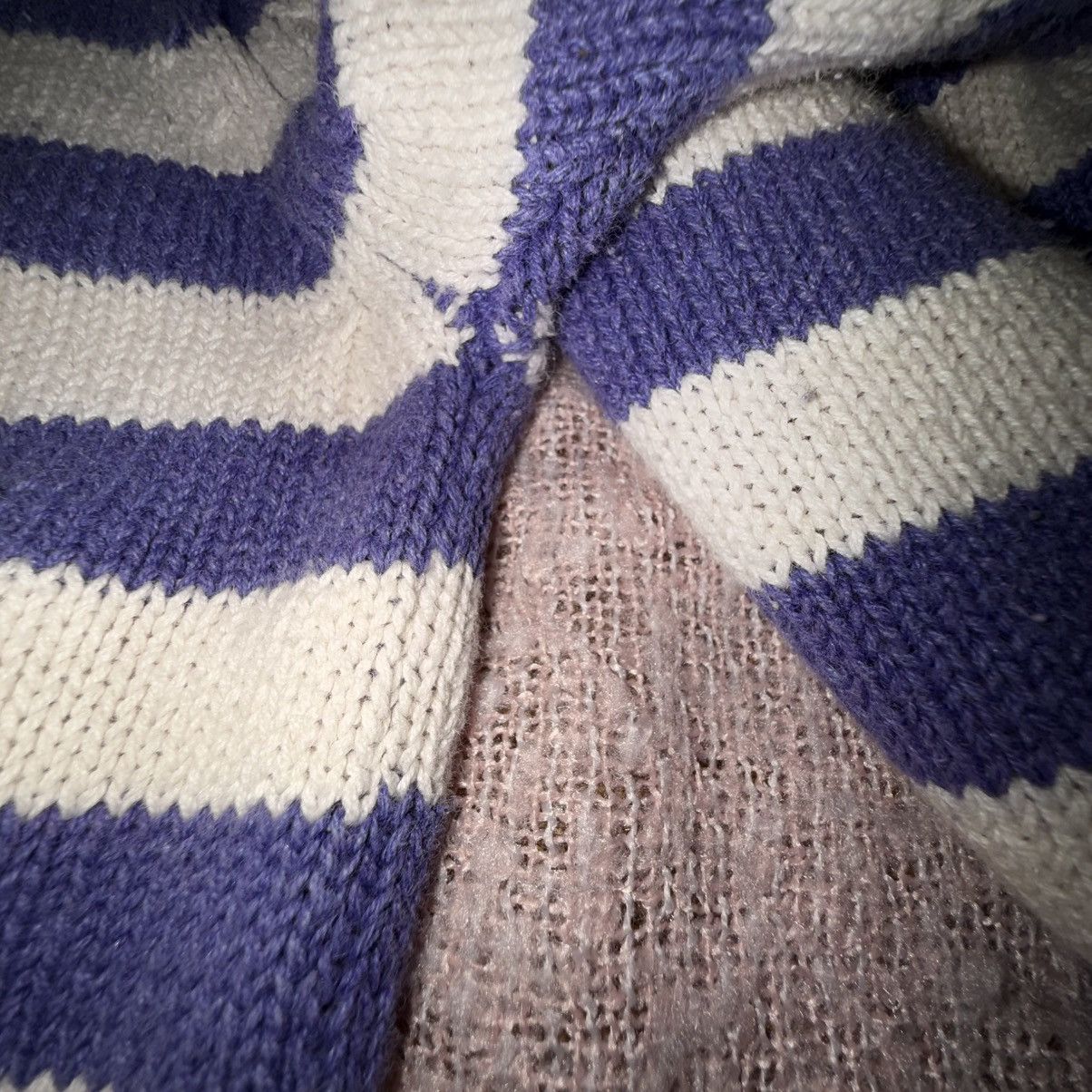 Other 80s Conspiracy Archive Shaker Knit Striped Mock Neck Purple Size L / US 10 / IT 46 - 13 Thumbnail
