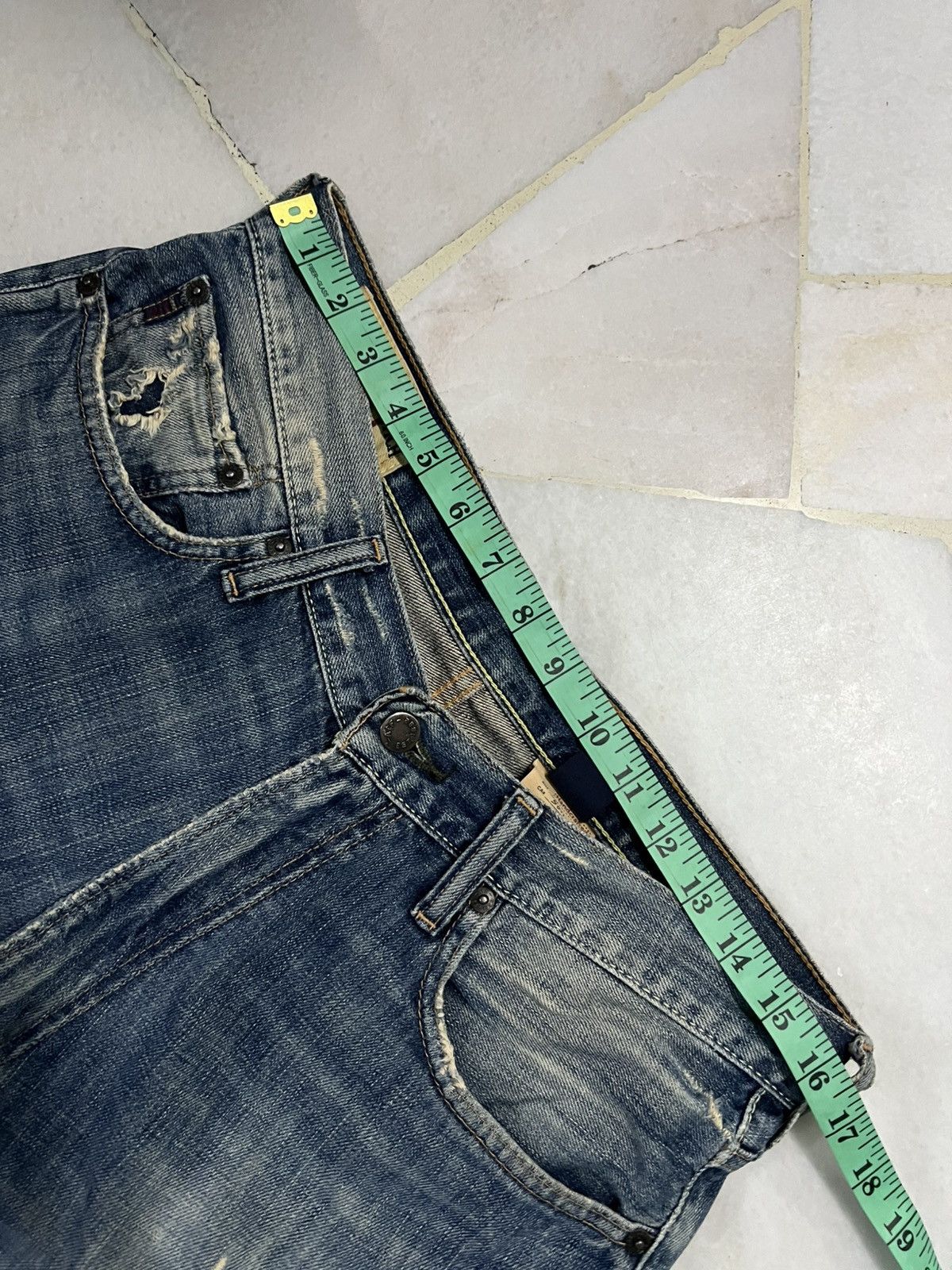 Japanese Brand 💥Flare💥Vintage Abercrombie & Fitch Distress Ripped Jean Size US 32 / EU 48 - 3 Thumbnail