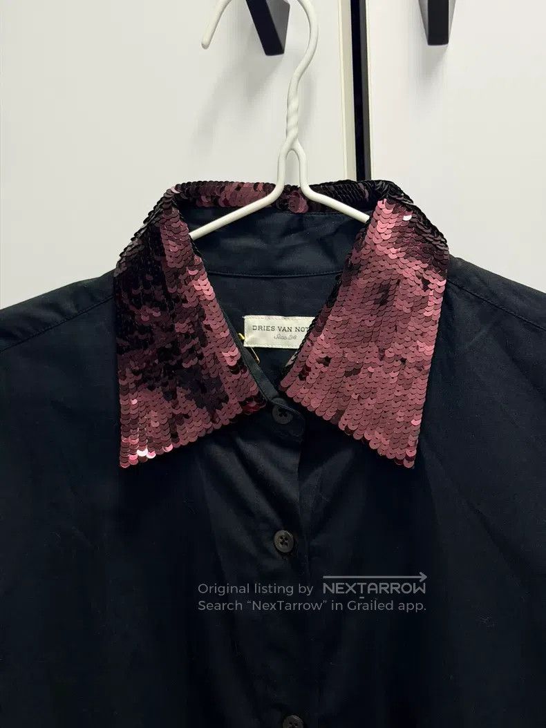 Dries Van Noten Dries Van Noten Sequin Collar Shirt Size S / US 4 / IT 40 - 2 Thumbnail