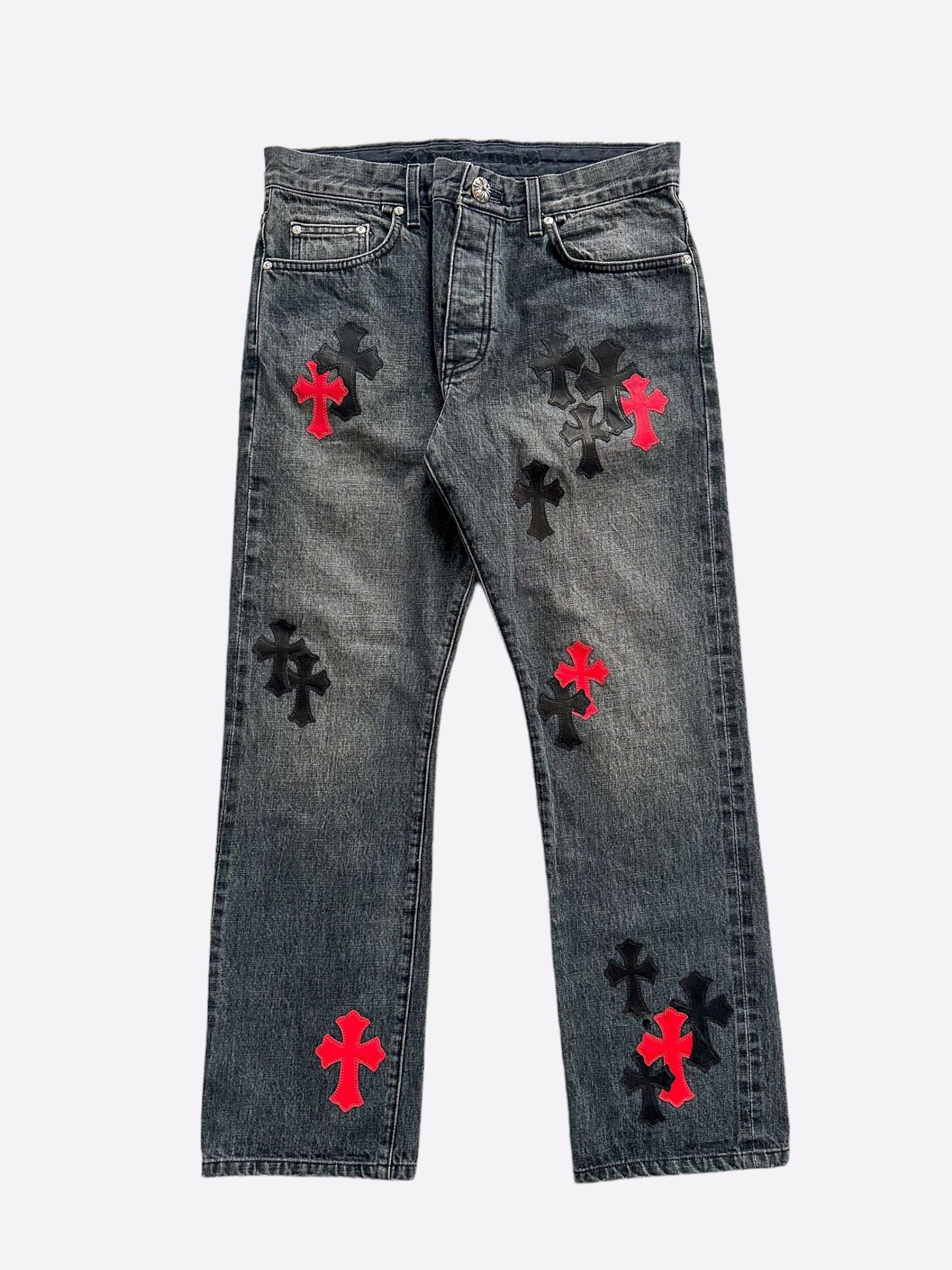 Chrome Hearts Cross Patch Jeans | Grailed