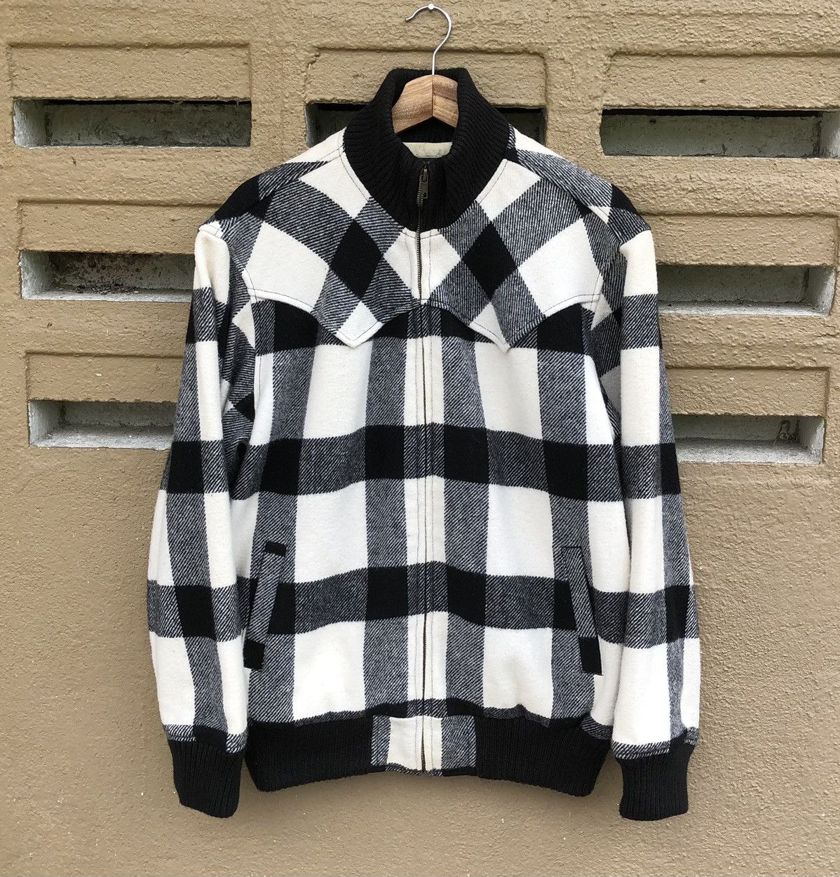 Woolrich Woolen Mills Vintage Woolrich Checkered Wool Bomber Jacket Size US M / EU 48-50 / 2 - 8 Thumbnail