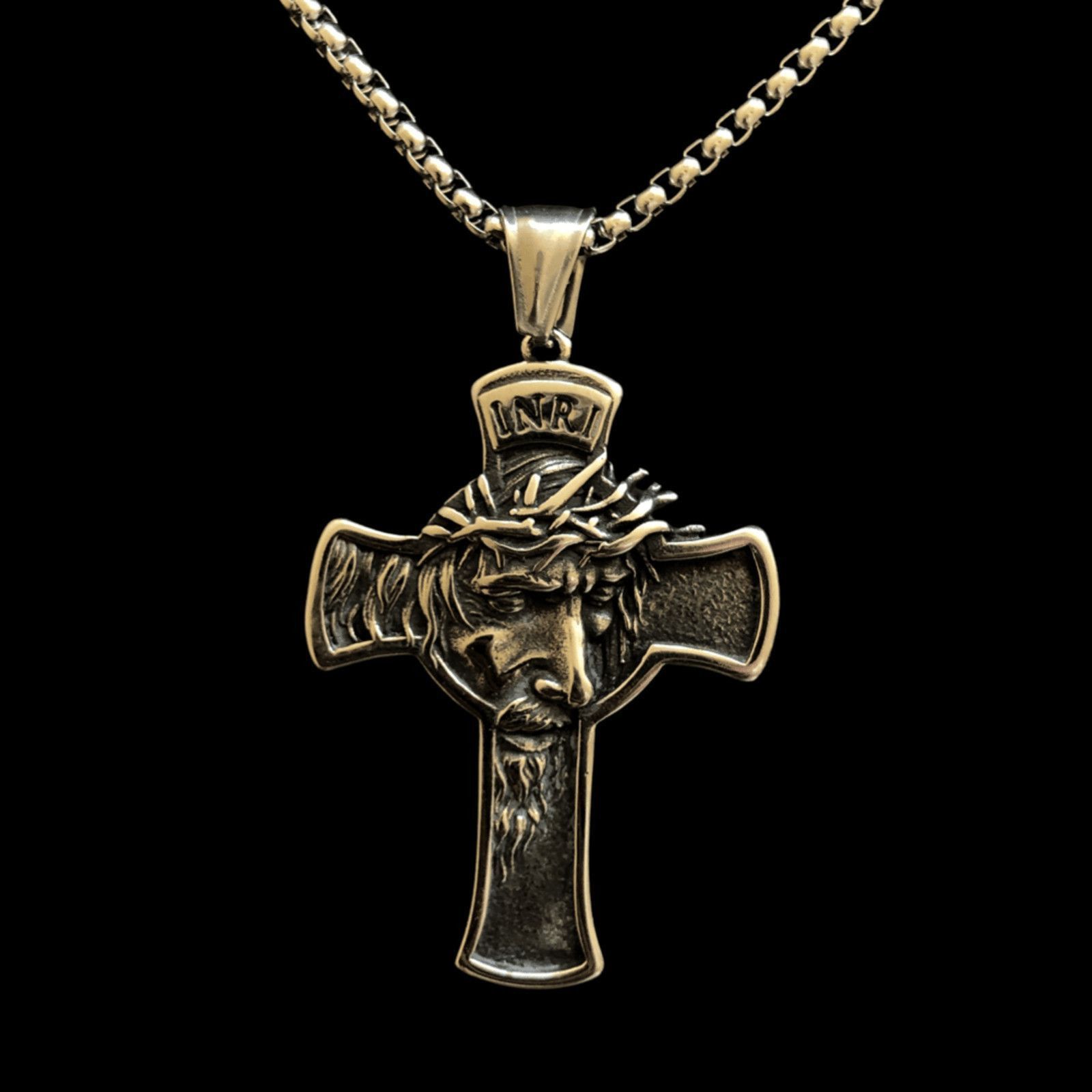 Jewelry Cross Pendant Necklace Jesus Chain Size ONE SIZE - 7 Thumbnail