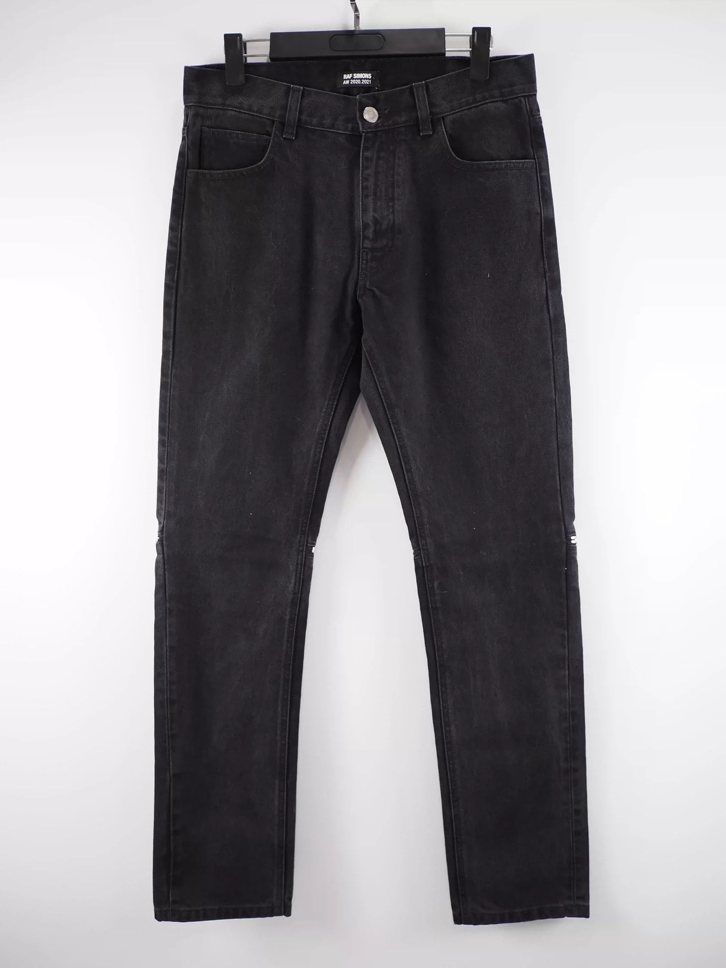 Raf Simons 20AW Black Back Zipper Jeans -DMC
