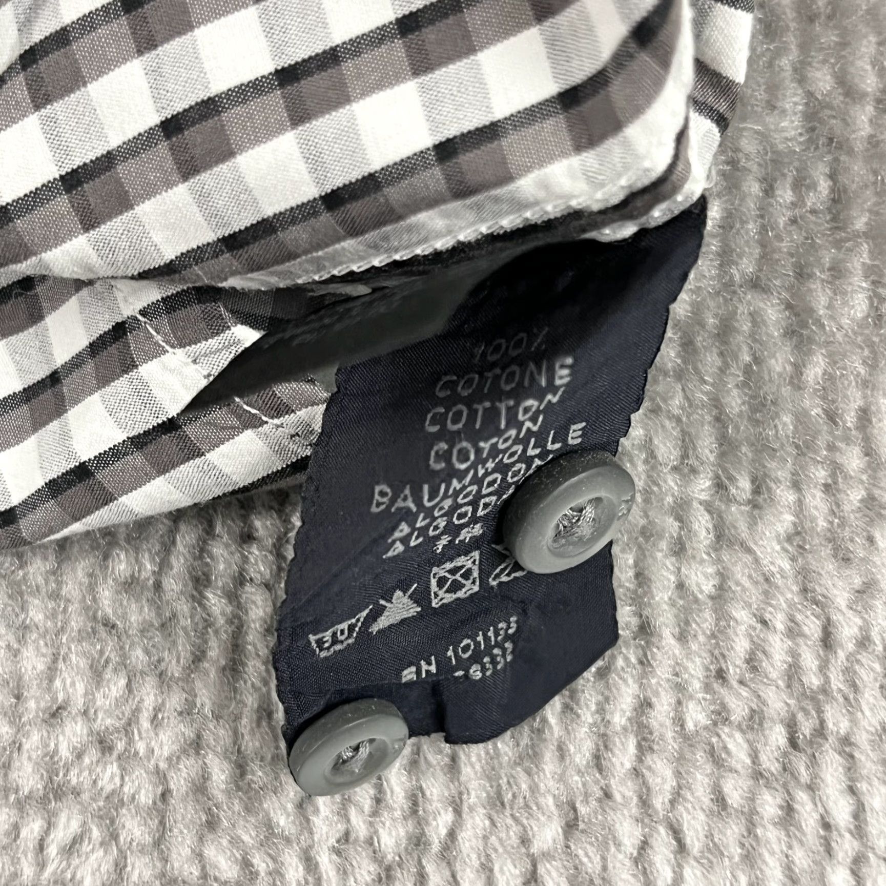 Ermenegildo Zegna Ermenegildo Zegna Sport Shirt Mens XL Regular Monochrome Gray Plaid Button Down Size US XL / EU 56 / 4 - 7 Thumbnail