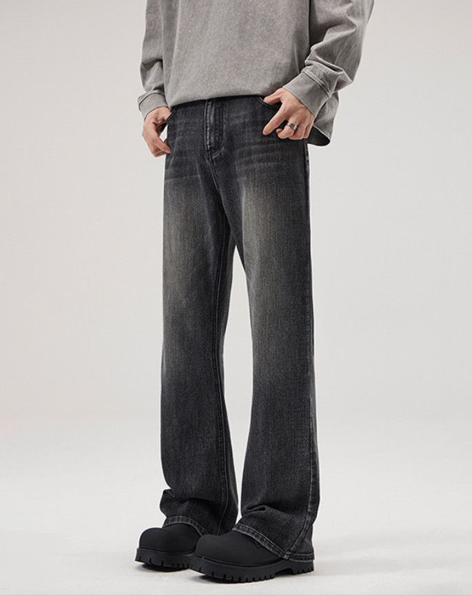 Japanese Brand American retro curved blade men's black flared jeans Size US 32 / EU 48 - 3 Thumbnail