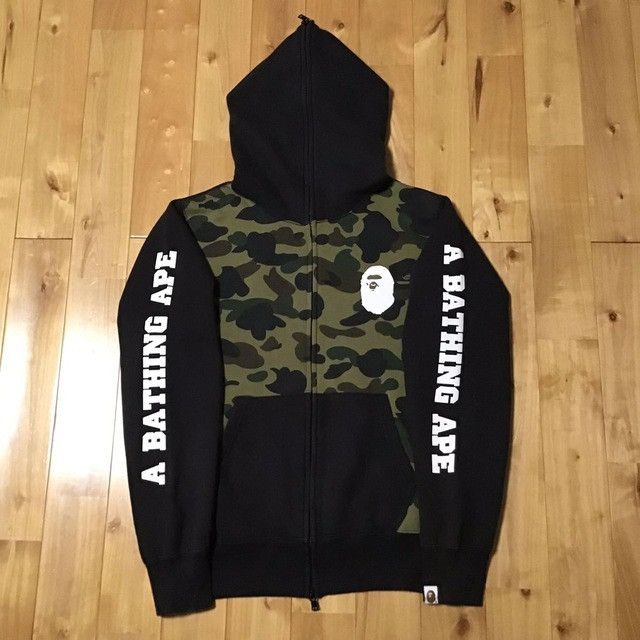 Bape BAPE 1st camo green x black full zip hoodie a bathing ape Size US M / EU 48-50 / 2 - 1 Thumbnail