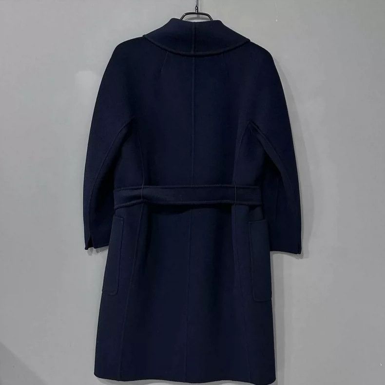 Max Mara Max Mara Navy blue belted coat Size S / US 4 / IT 40 - 3 Thumbnail