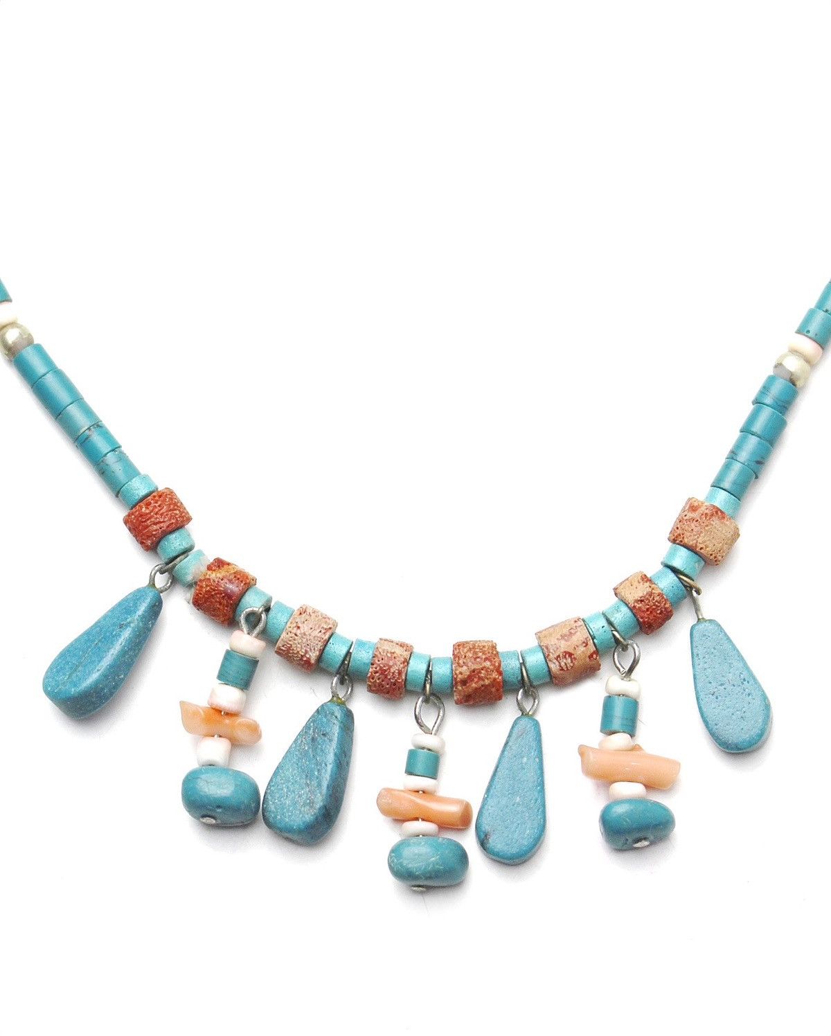 Vintage 2000S JAPANESE MADE TRIBAL TURQUOISE CORAL NECKLACE BRACELET Size ONE SIZE - 6 Thumbnail