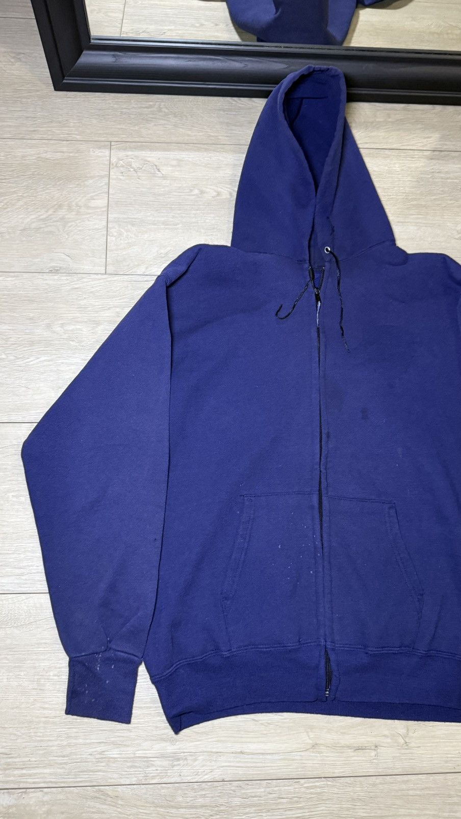 Russell Athletic Vintage 1990s Russell Style Blank Zip Up Hoodie Size US L / EU 52-54 / 3 - 4 Thumbnail