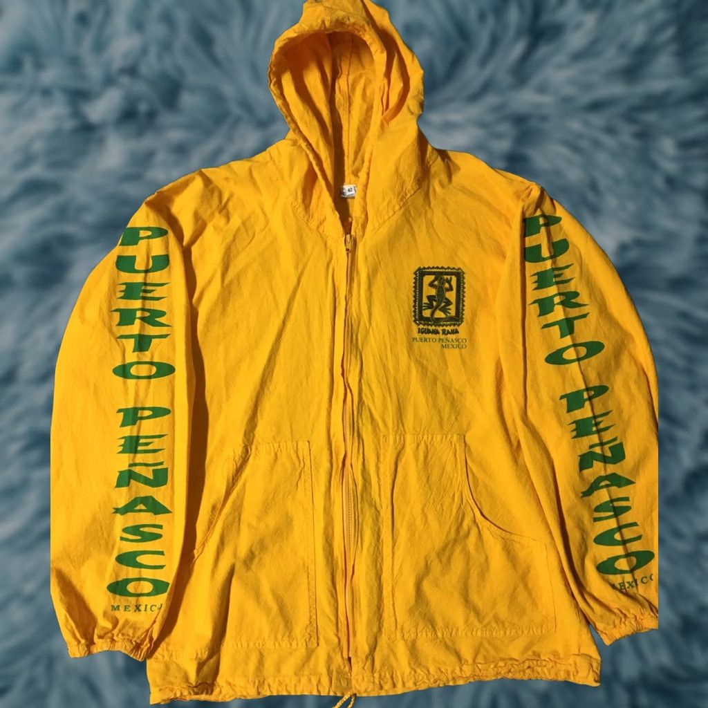 Nautica VINTAGE Iguana Jacket Surf Hoodie Lizard XL Yellow Men Retro 90s Grunge Nautical Beach USA Puerto Penasco Mexico Size US XL / EU 56 / 4 - 1 Thumbnail