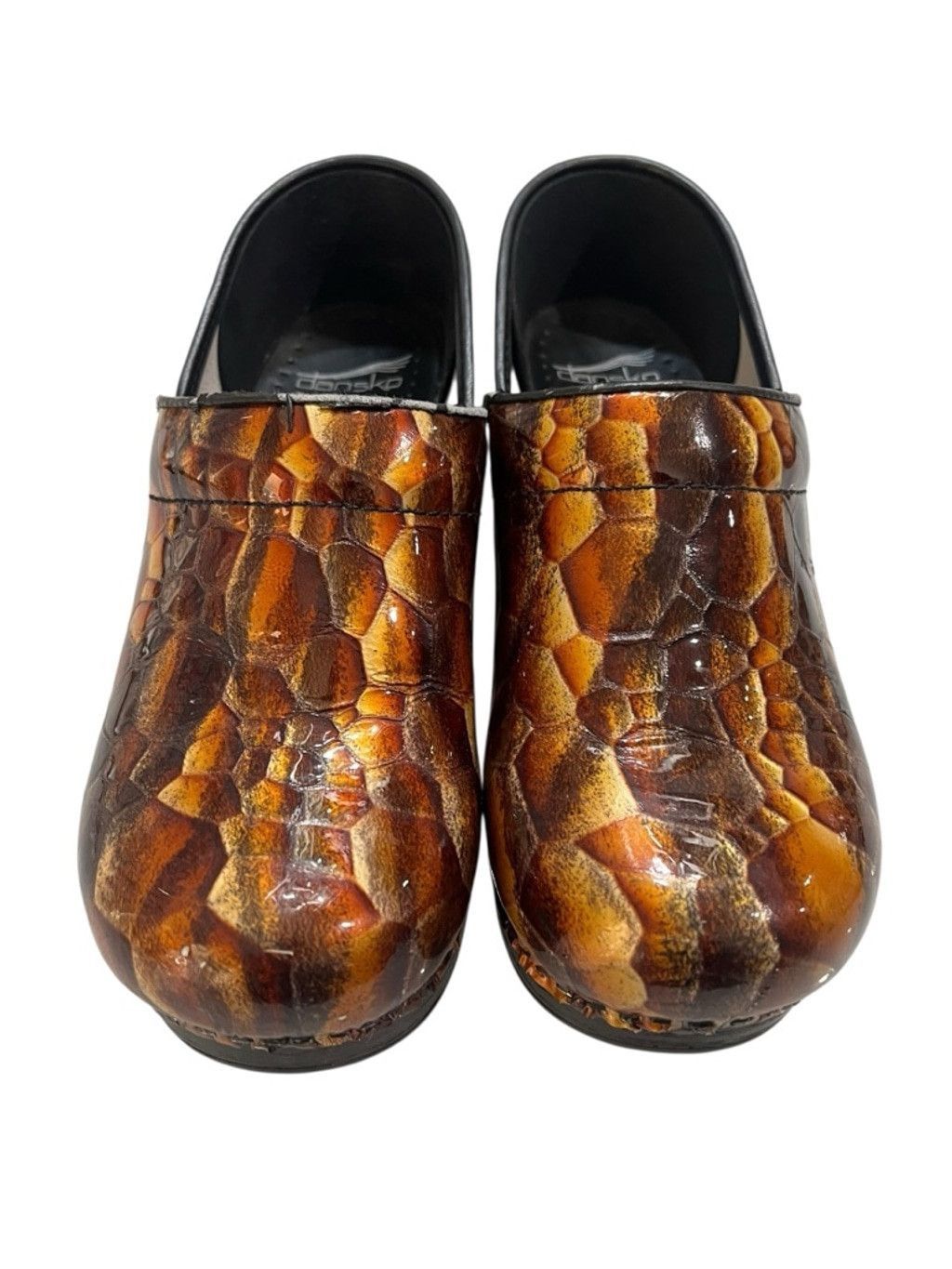Dansko Tiger's Eye Professional Clogs Size 38 Patent Leather