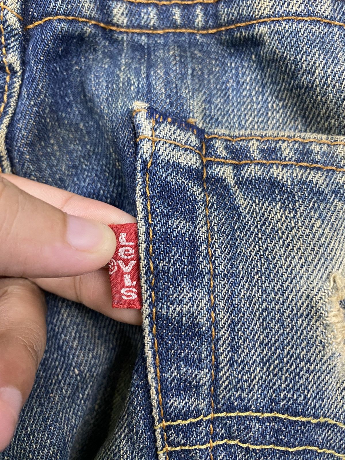Levi's 🔥Vintage 90s Levi’s 503 Distressed Denim Mud Wash Jeans Size US 31 - 13 Thumbnail