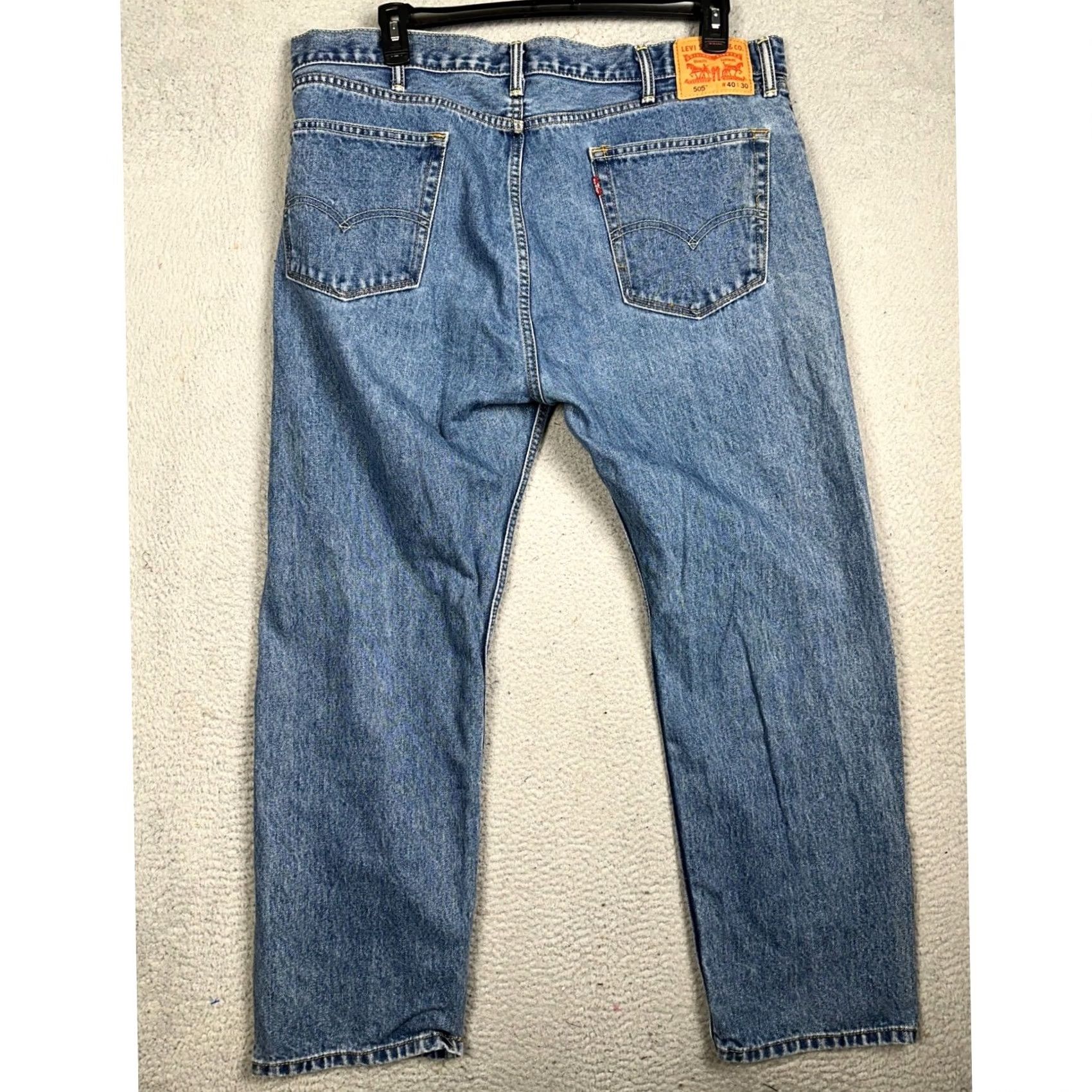 Levi's Mens Levi's 505 Jeans Blue Regular Fit Straight Leg 5 Pockets Casual 40X30 Size US 40 / EU 56 - 2 Thumbnail