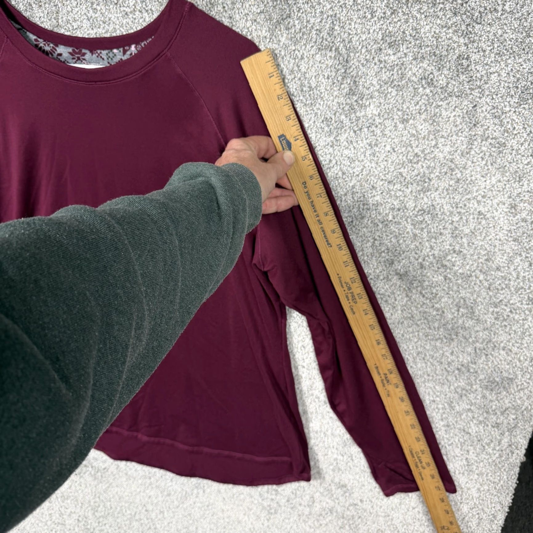 Vintage ClimateRight by Cuddl Duds Pajama Top Lot 2 Womens 2XL Blue Maroon Sleepwear Fleece Knit Crew Neck Raglan Long Sleeve Size XXL / US 16-18 / IT 52-54 - 4 Thumbnail
