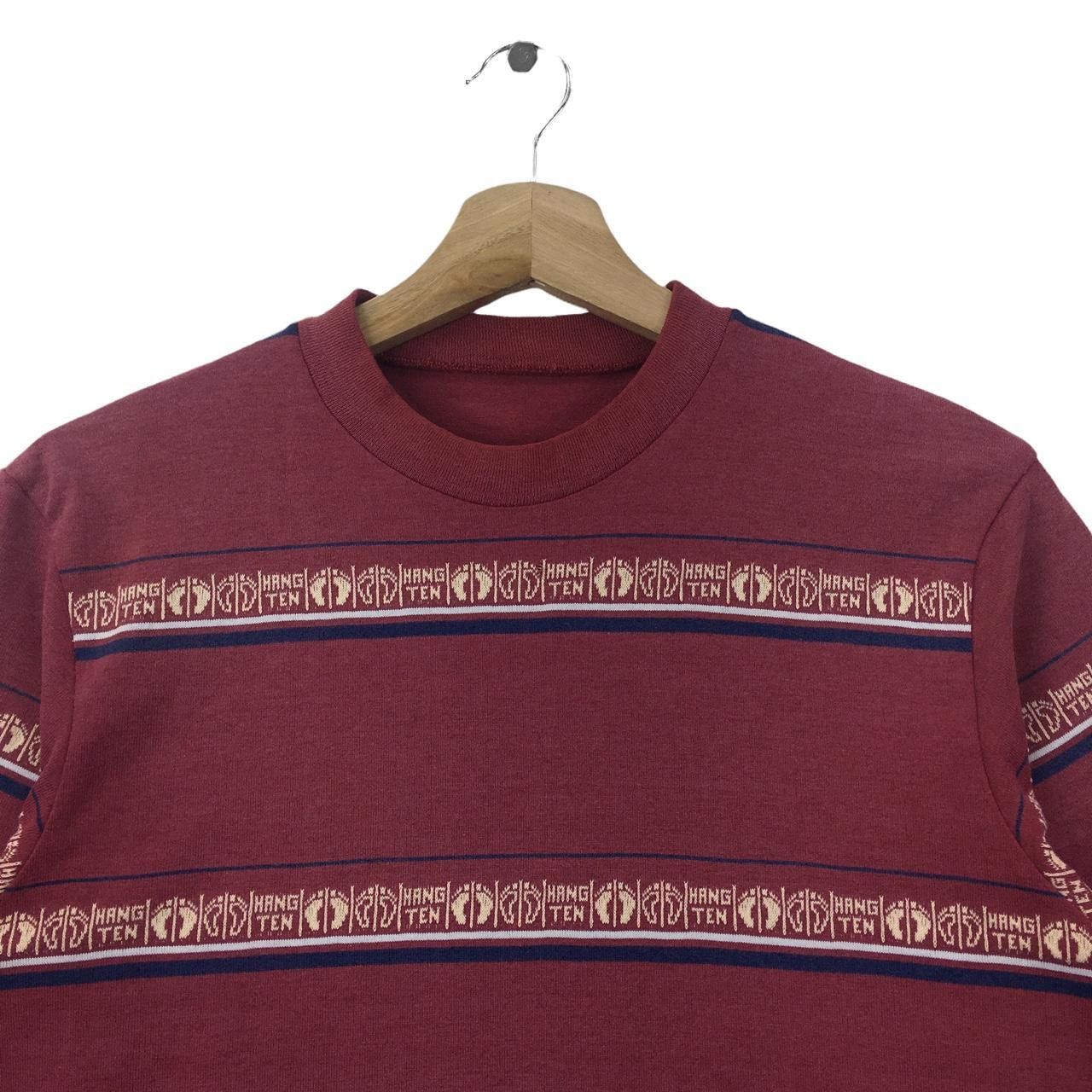 Hang Ten Vtg 80’ HANG TEN SURFING Hawaii Striped Maroon Tee Shirt Size US S / EU 44-46 / 1 - 2 Thumbnail