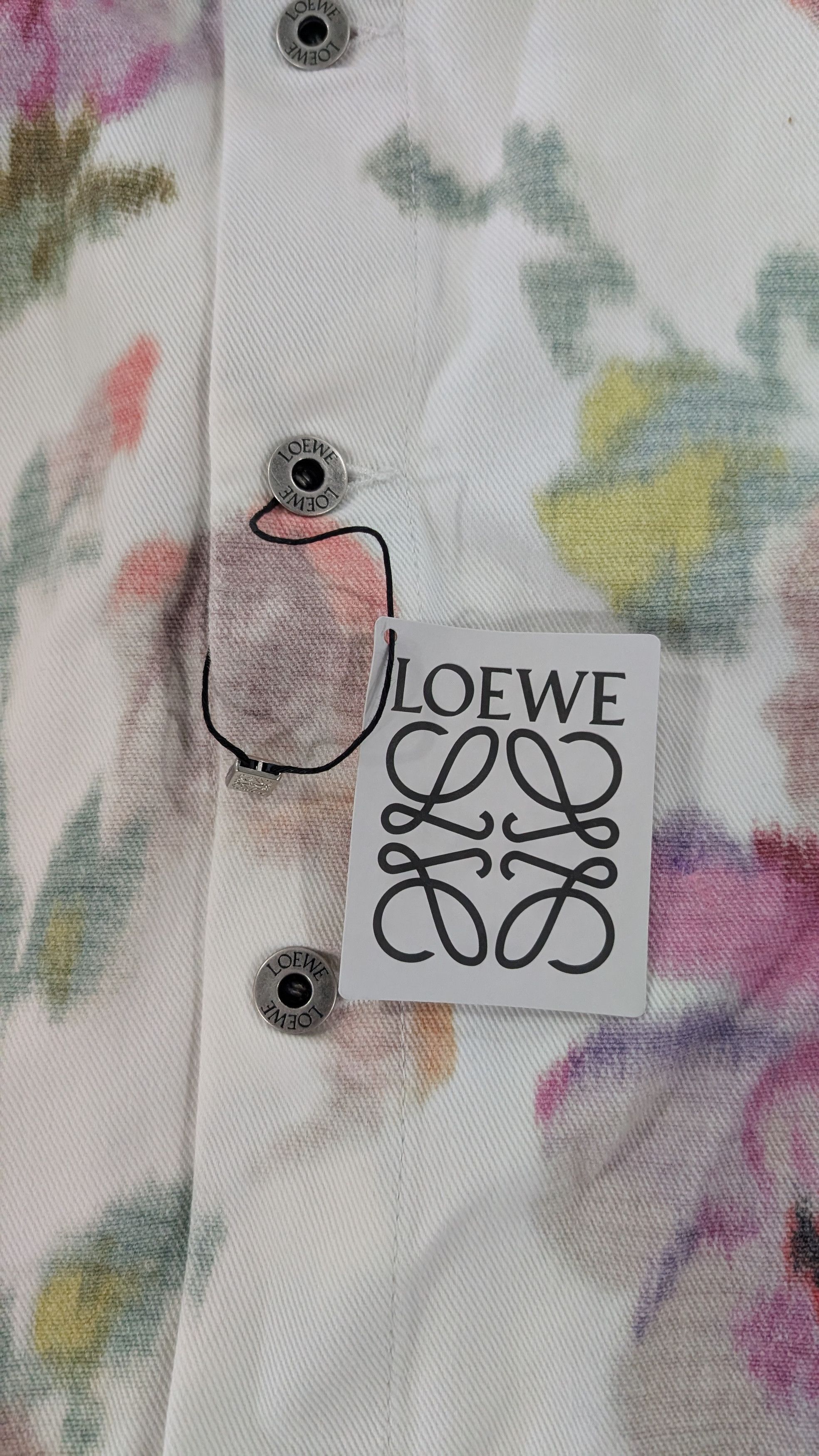 Loewe Loewe Floral Denim Overshirt Jacket White Multicolor IT 38 L Size L / US 10 / IT 46 - 8 Thumbnail