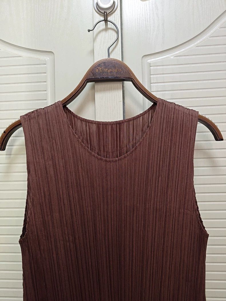Issey Miyake Issey Miyake size:3 Brown sleeveless dress Size M / US 6-8 / IT 42-44 - 2 Thumbnail