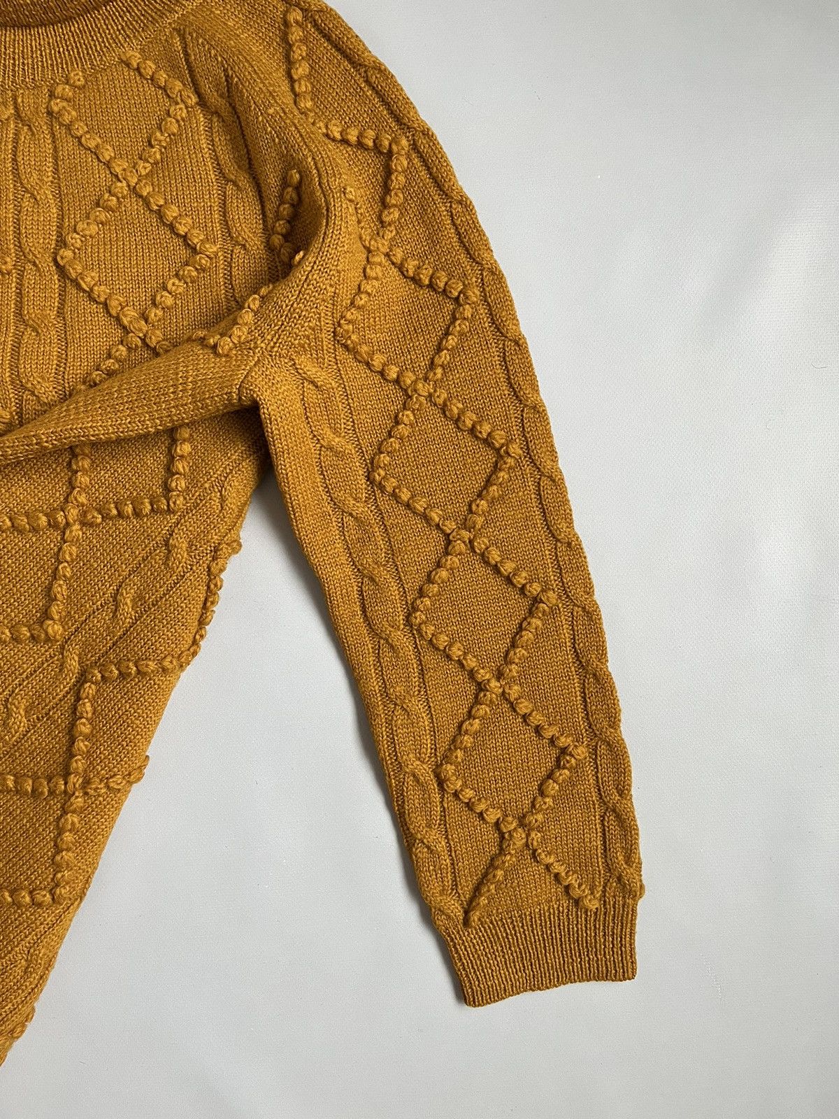 Acne Studios × Vintage ACNE STUDIOS Joris PAW15 Cable Knit Wool Mustard Sweater Size L / US 10 / IT 46 - 3 Thumbnail