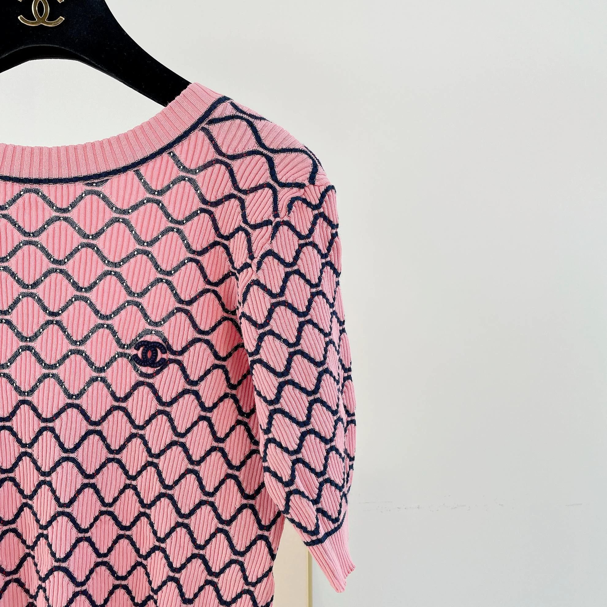 Chanel Chanel Pink Quilted Knit Top 38 2022 Size S / US 4 / IT 40 - 3 Thumbnail