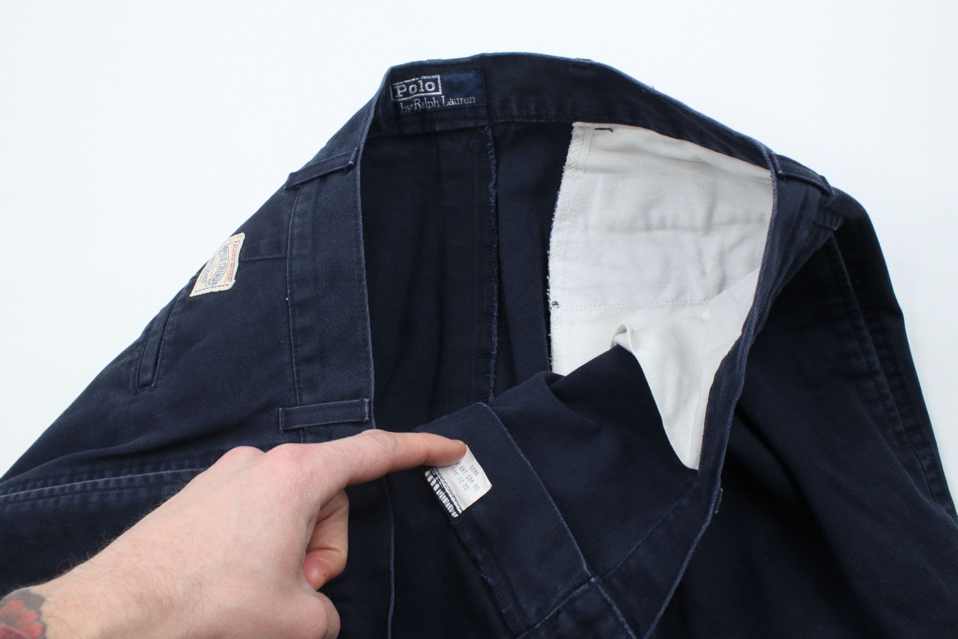 Ralph Lauren × Vintage Vintage 90s Ralph Lauren Wide Leg Pleated Chino Pants Blue Size US 38 / EU 54 - 9 Thumbnail