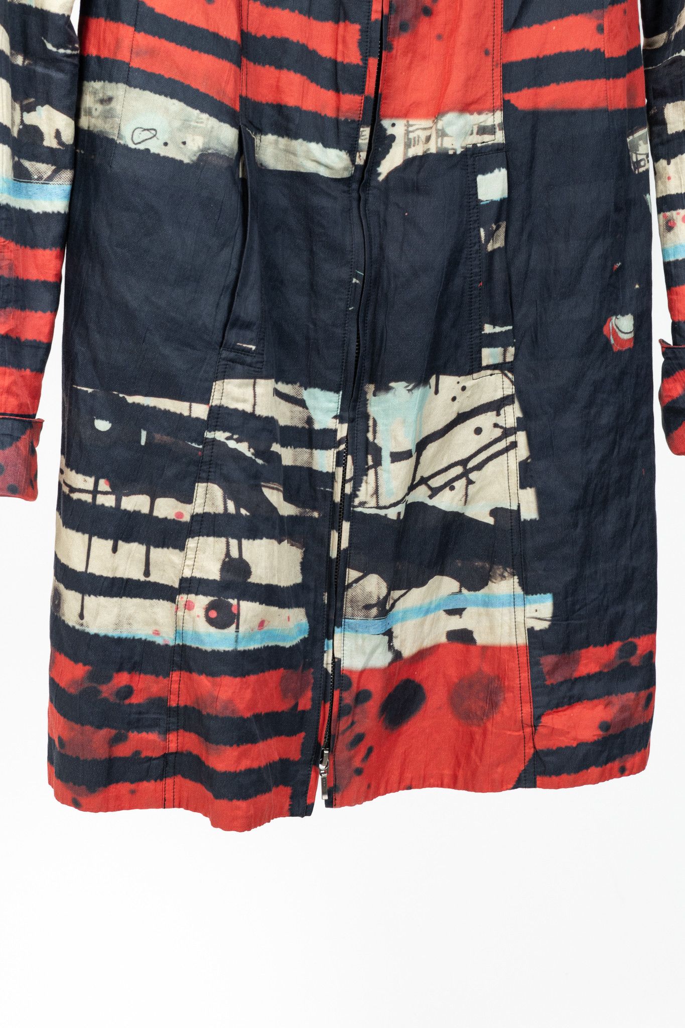 Other Aventures des Toiles Black Cotton Abstract-Print Zip Coat Size M / US 6-8 / IT 42-44 - 7 Thumbnail