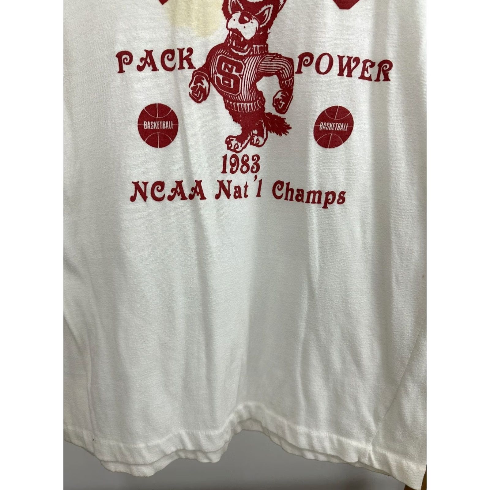 Vintage VTG NCSU North Carolina State Wolfpack 1983 NCAA Champs Ringer T-Shirt Size L White Mens Size US L / EU 52-54 / 3 - 6 Thumbnail