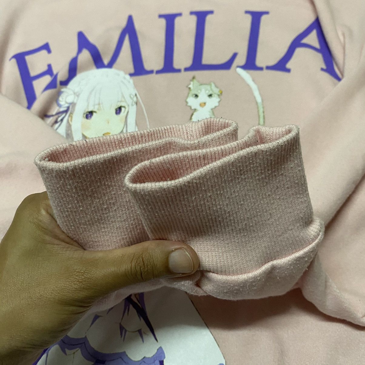 Anime Re: Zero Starting Life in Another World Emilia Sweatshirt Size US XL / EU 56 / 4 - 8 Thumbnail