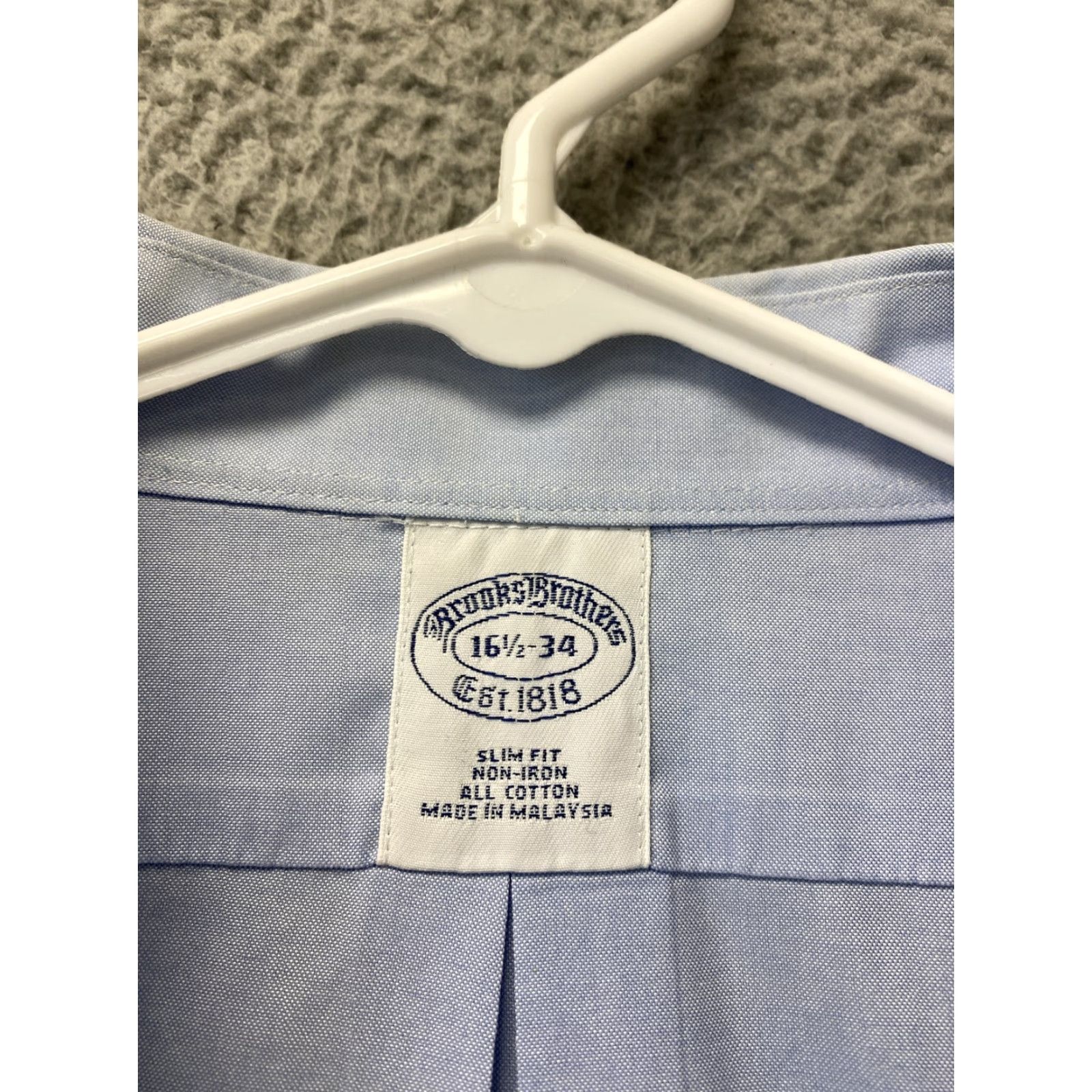 Brooks Brothers Brooks Brothers Shirt Mens Large 16.5 Blue Long Sleeve Button Up 1818 34 /80-100 Button-Down Collar Top Cuff Barrel Cuff Size US L / EU 52-54 / 3 - 5 Thumbnail