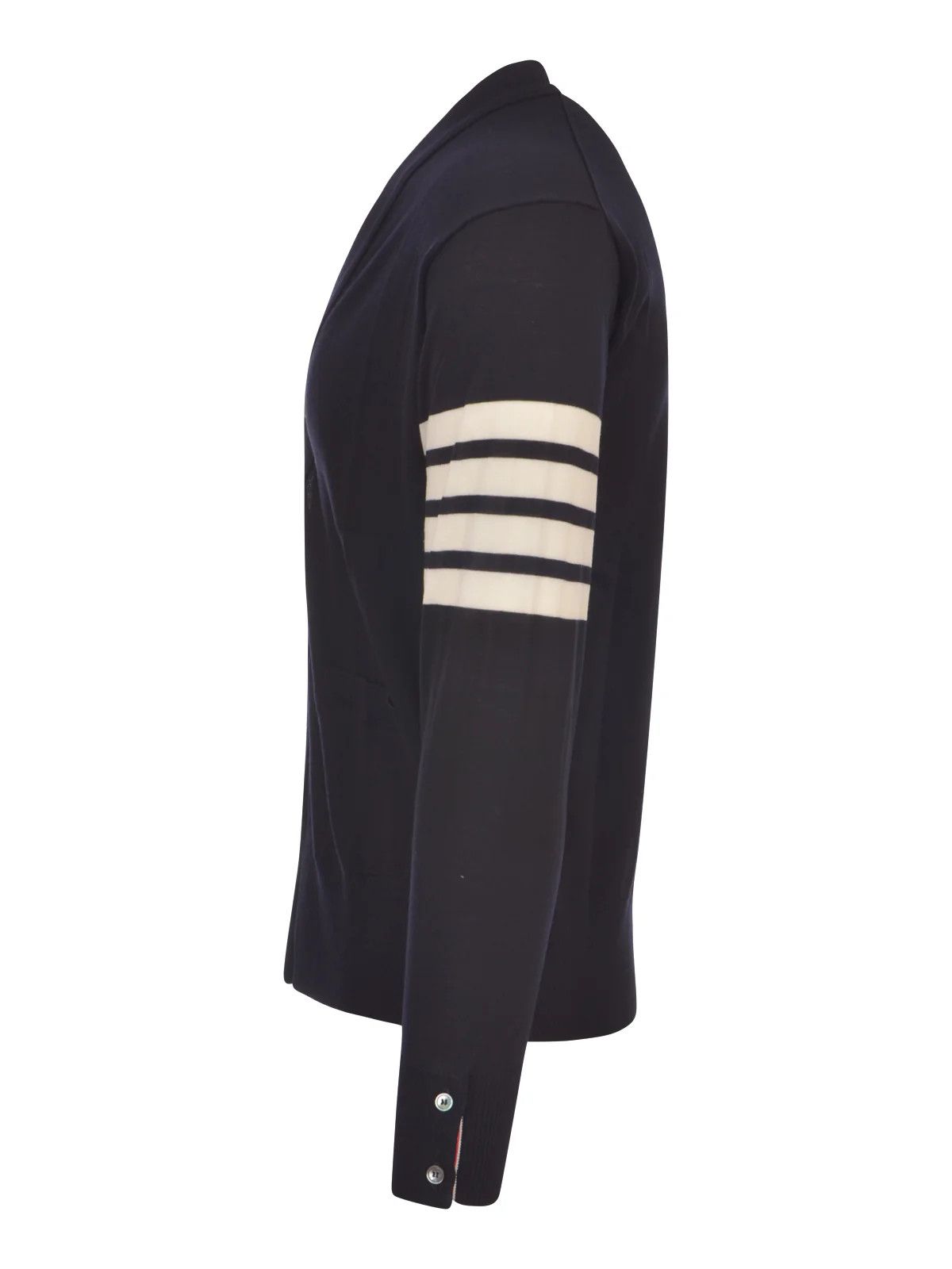 Thom Browne o1s22i1n1224 Merino Wool 4-Bar Cardigan in Navy Blue Size US L / EU 52-54 / 3 - 3 Thumbnail