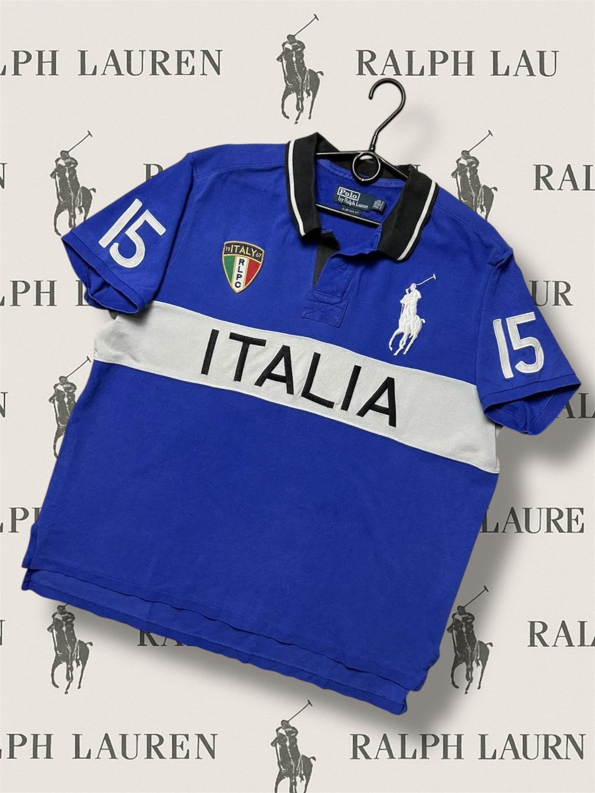 Polo Ralph Lauren Vintage Polo Ralph Lauren Italy 15 number Italia big logo Size US XXL / EU 58 / 5 - 1 Thumbnail