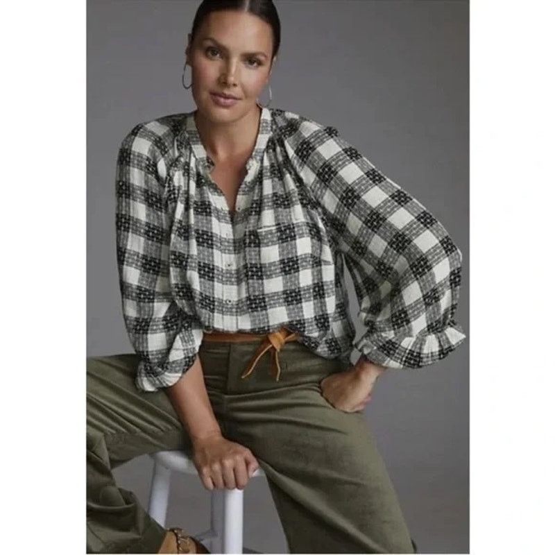 Anthropologie Anthropologie Pilcro Womens Size XS Plaid Buttondown Blouse Size XS / US 0-2 / IT 36-38 - 5 Thumbnail