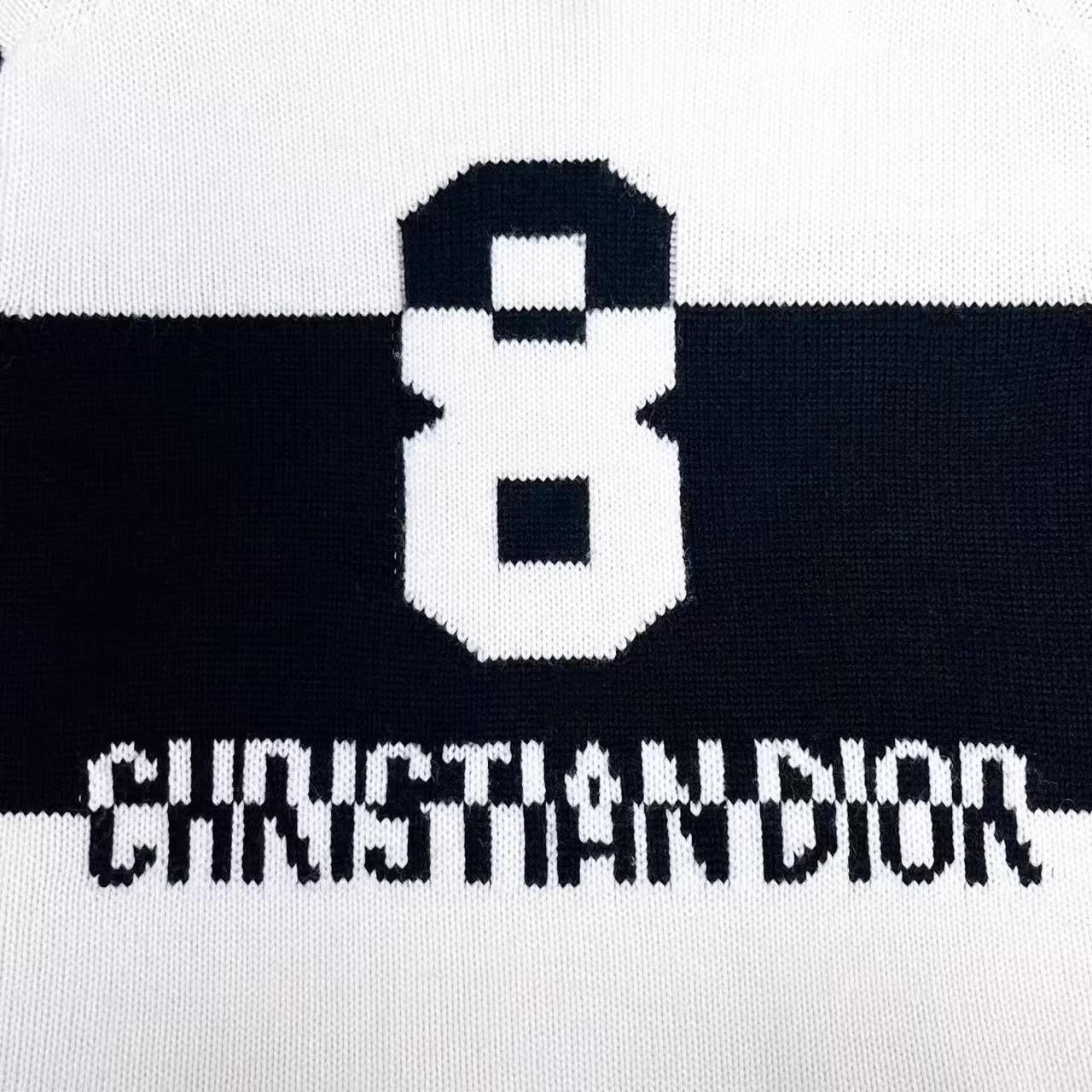 Dior Dior Black & White Lucky 8 Polo Short Knit Sweater Size S / US 4 / IT 40 - 4 Thumbnail