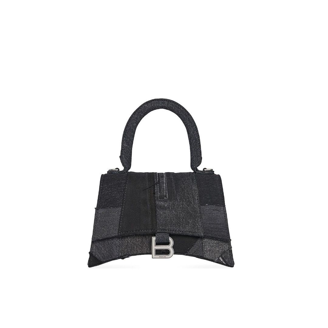Balenciaga o1w1db10125 Size: OS / Hourglass Small Handbag Denim Black Size ONE SIZE - 1 Thumbnail