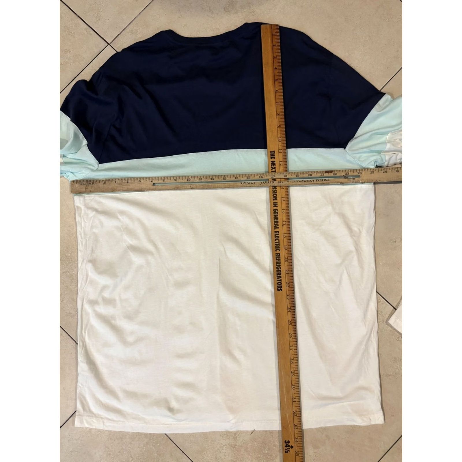Marine Layer Marine Layer Shirt Mens 2XL Colorblock Navy White Mint Long Sleeve Crew Tee Size US XXL / EU 58 / 5 - 5 Thumbnail