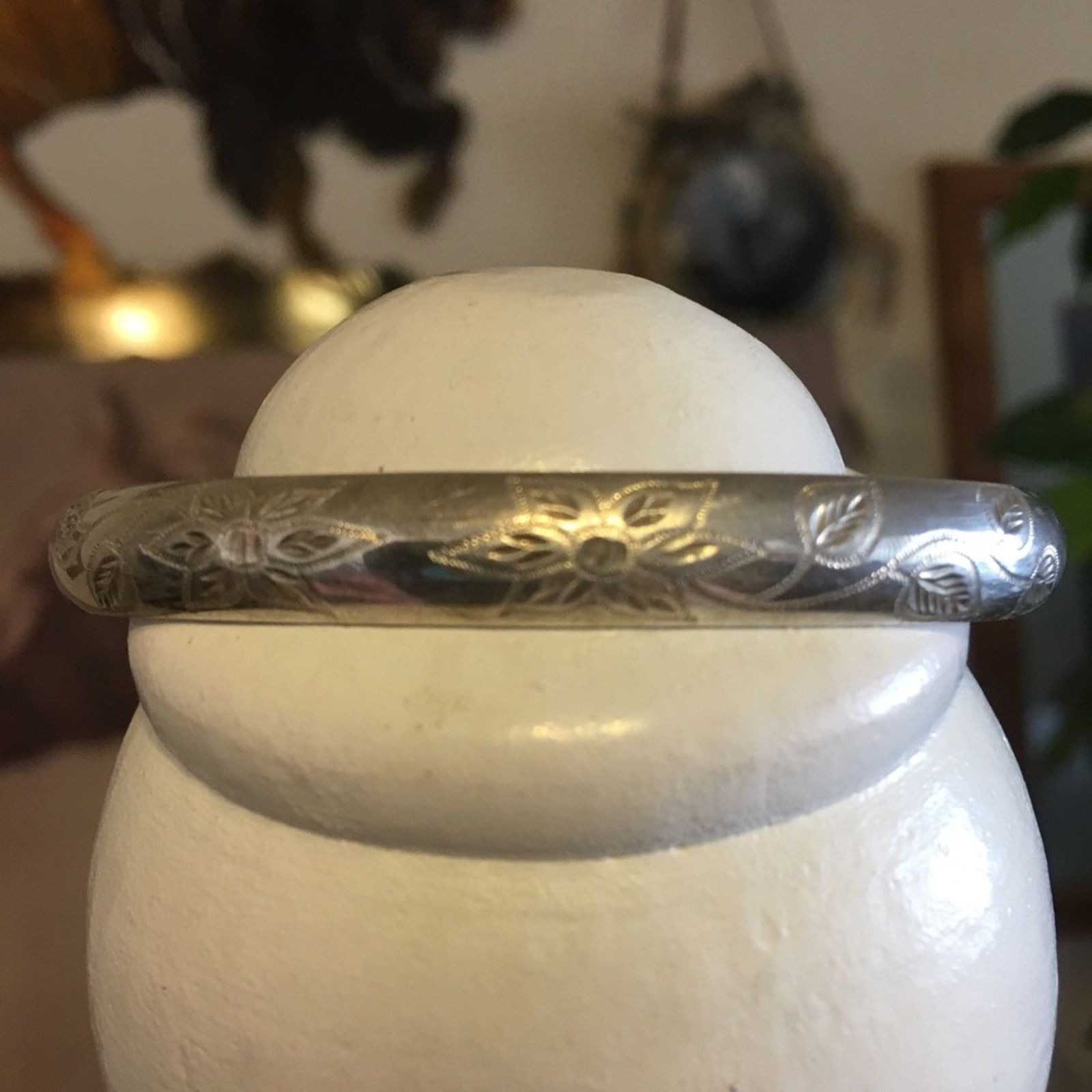Vintage Vintage Italy sterling silver diamond cut bangle Size ONE SIZE - 4 Thumbnail