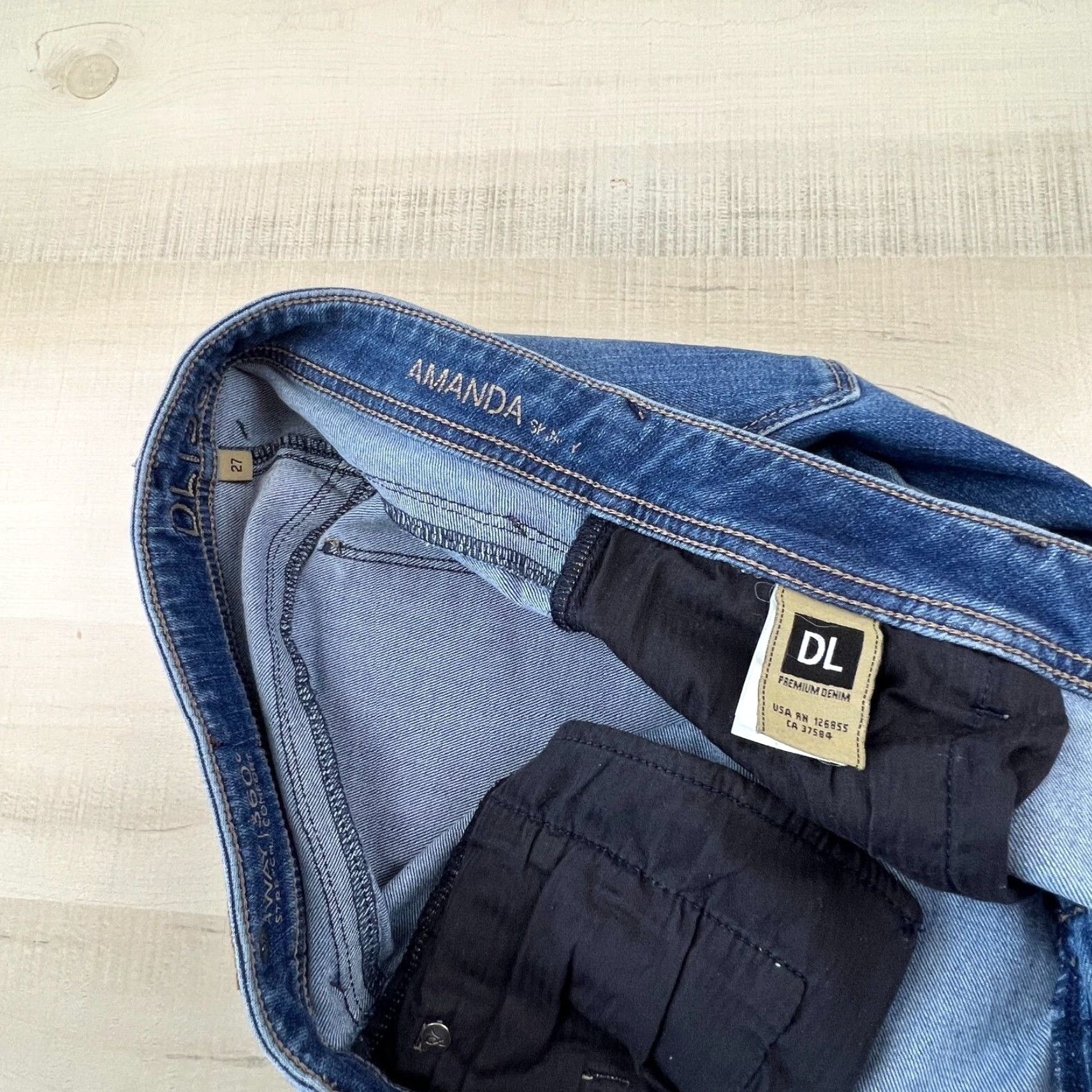 DL1961 DL 1961 Womens 27 Low Rise Skinny Blue Stretch Denim Jeans Cotton Blend Size 27" / US 4 / IT 40 - 4 Thumbnail