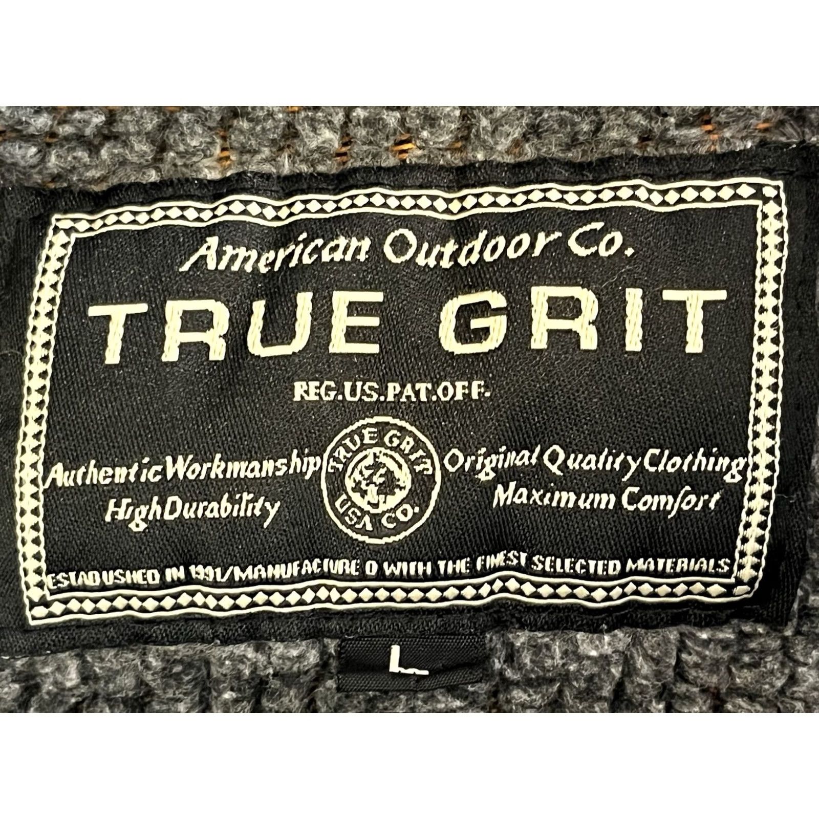 Vintage True Grit Sweater Button up Gray Size L Made In USA Size US L / EU 52-54 / 3 - 6 Thumbnail