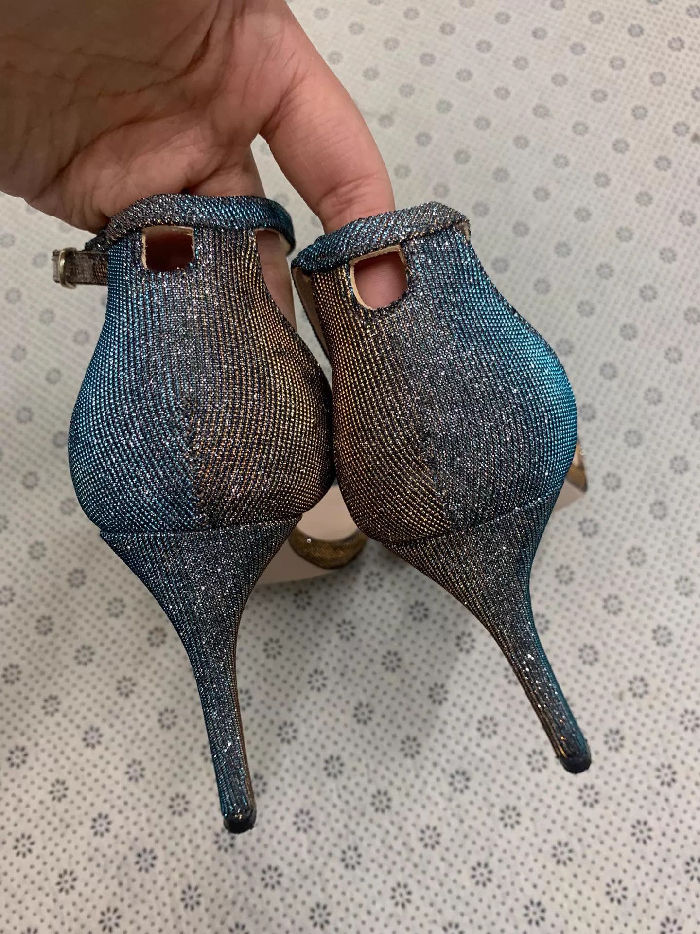 Stuart Weitzman SW color gradient crystal 1-strap heels 38.5 Size US 8 / IT 38 - 3 Thumbnail