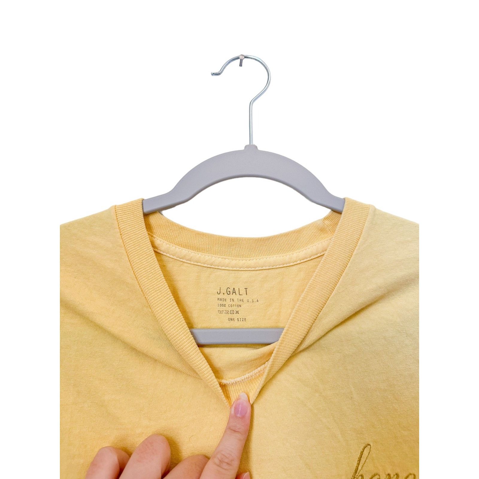 Brandy Melville J Galt Honey Embroidered T-Shirt , 'One Size' Size M / US 6-8 / IT 42-44 - 2 Thumbnail