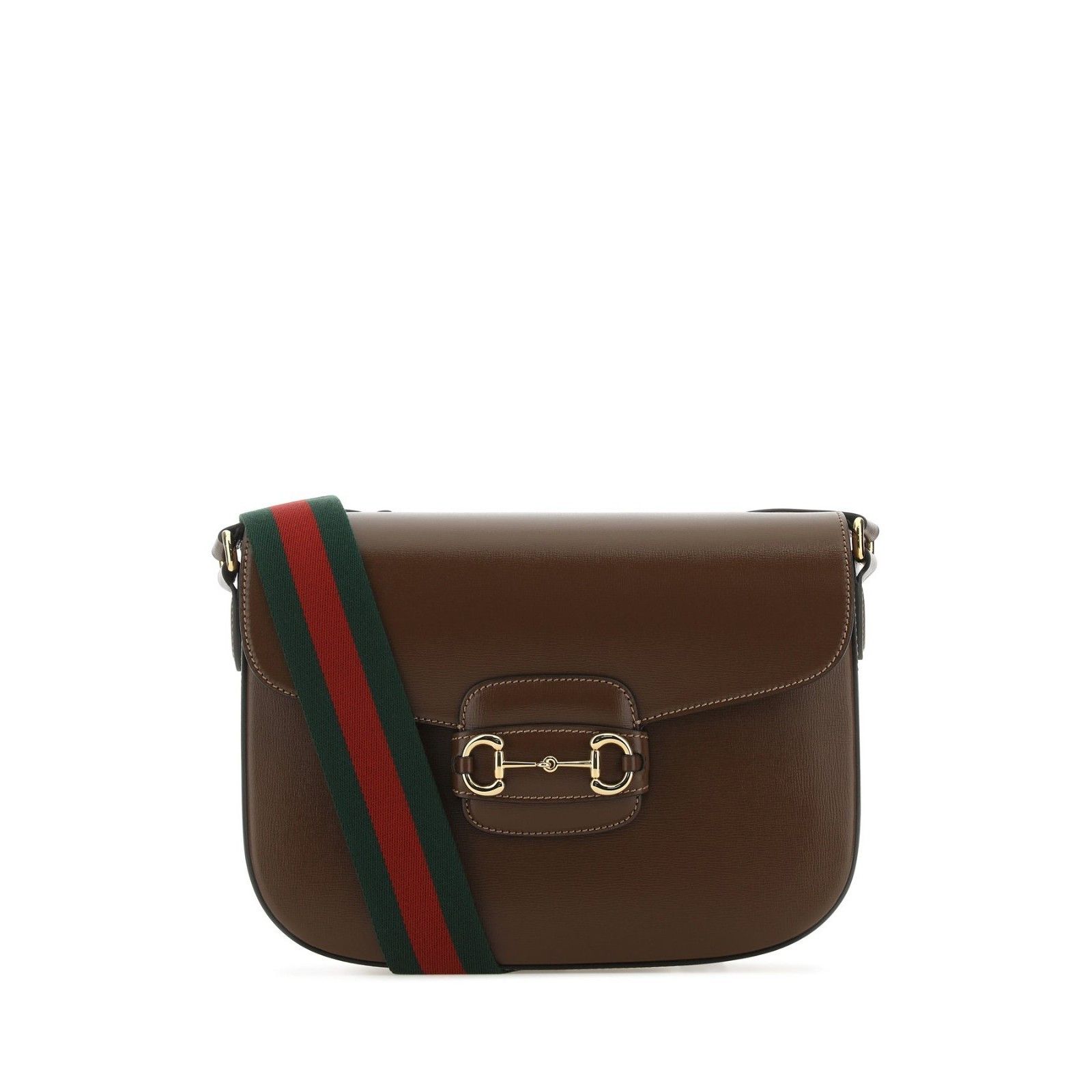 GUCCI Horsebit 1955 Brown Leather Shoulder Bag New & Authen