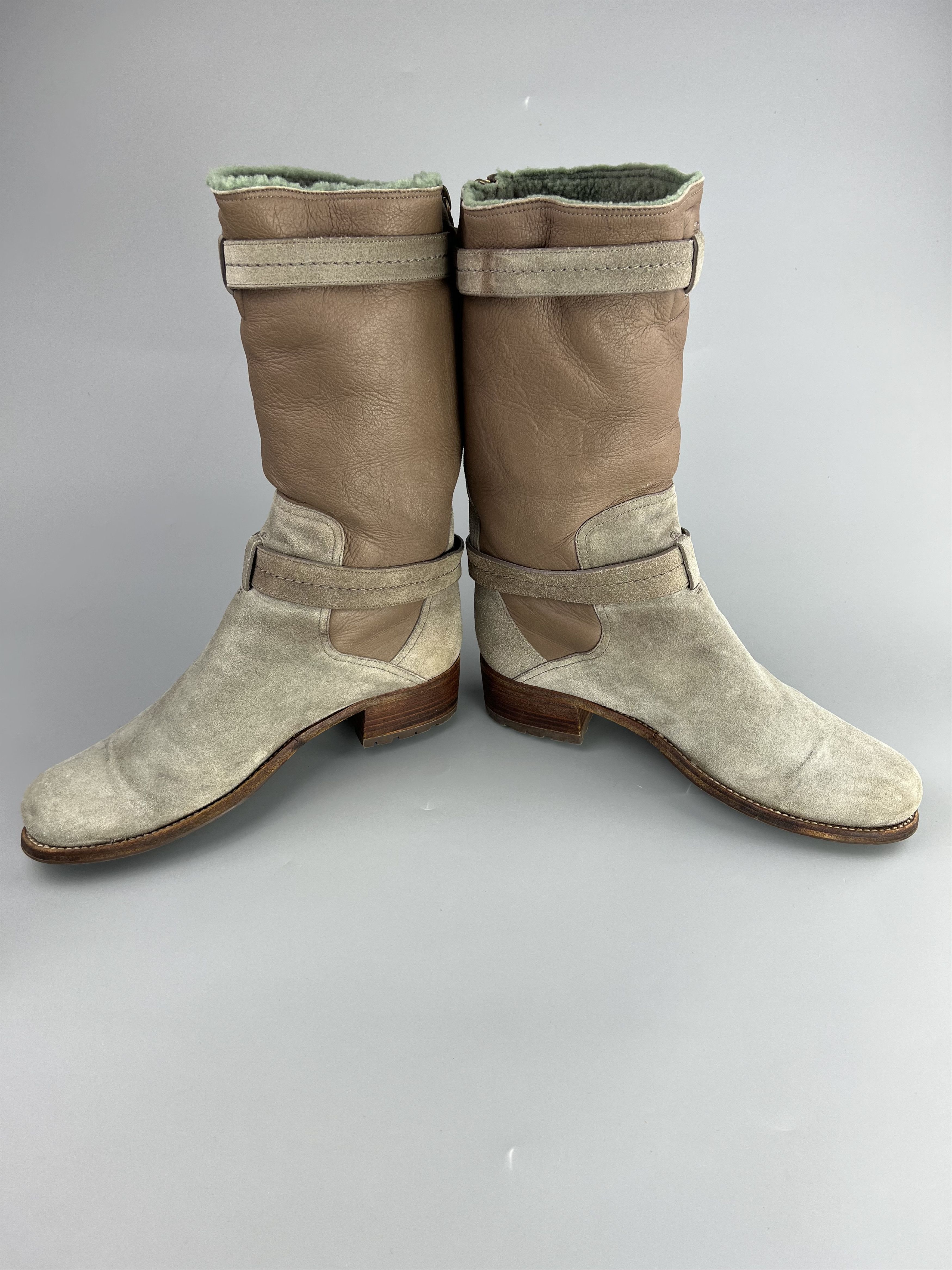 Dior × Vintage Christian Dior Vintage Suede Leather Heels Boots Size 39.5 Size US 9.5 / IT 39.5 - 6 Thumbnail