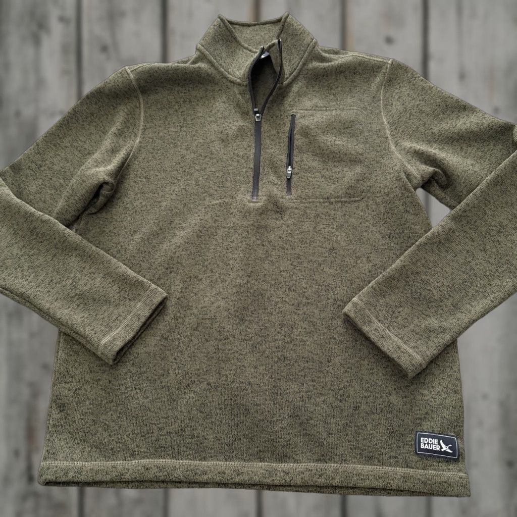 Eddie Bauer Eddie Bauer 1/4 Zip Pullover Mens Large Green Knit Fleece Sweatshirt Shirt Hoodie Size US L / EU 52-54 / 3 - 1 Thumbnail