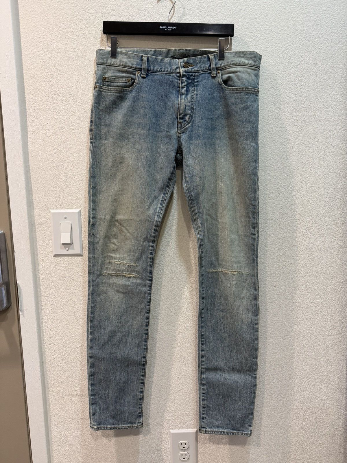 Saint Laurent Paris FW16 Repaired Lightwash D02 Denim Jeans 33 Size US 34 / EU 50 - 1 Thumbnail