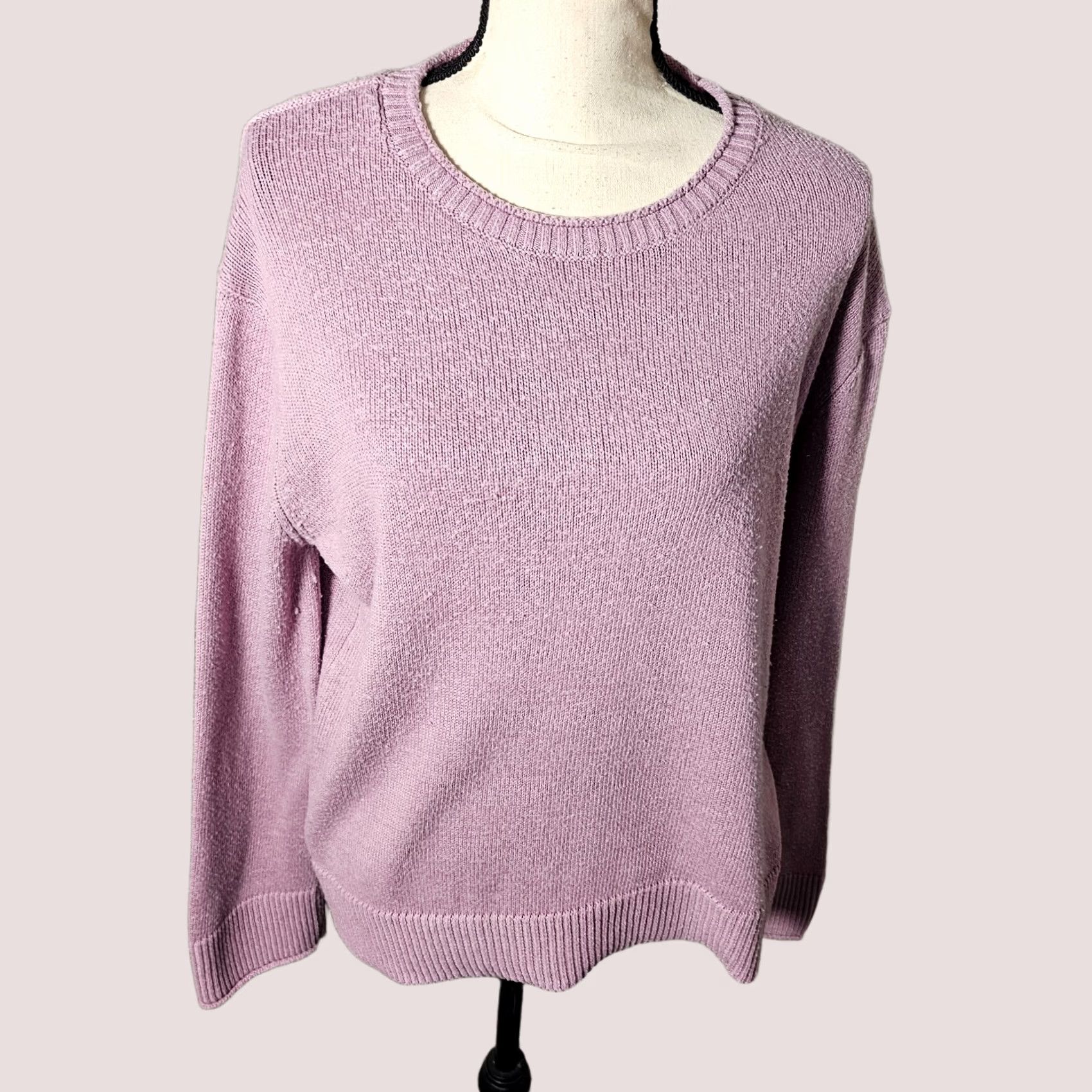Vintage Ella Moss Womens Long Sleeve Pullover Sweater Sz M Purple Crew Neck Casual Pullover Knit" Size M / US 6-8 / IT 42-44 - 1 Thumbnail