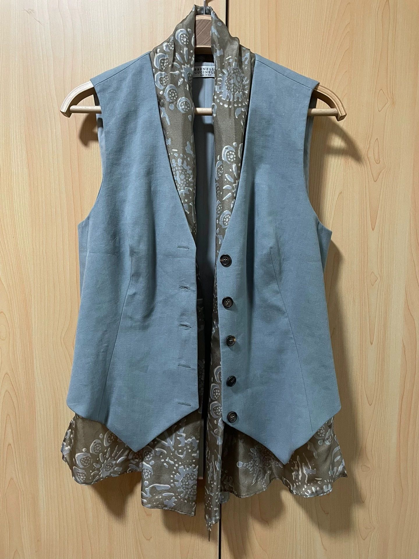 Brunello Cucinelli Brunello Cucinelli Silk Scarf Vest - dmc Size US S / EU 44-46 / 1 - 1 Thumbnail